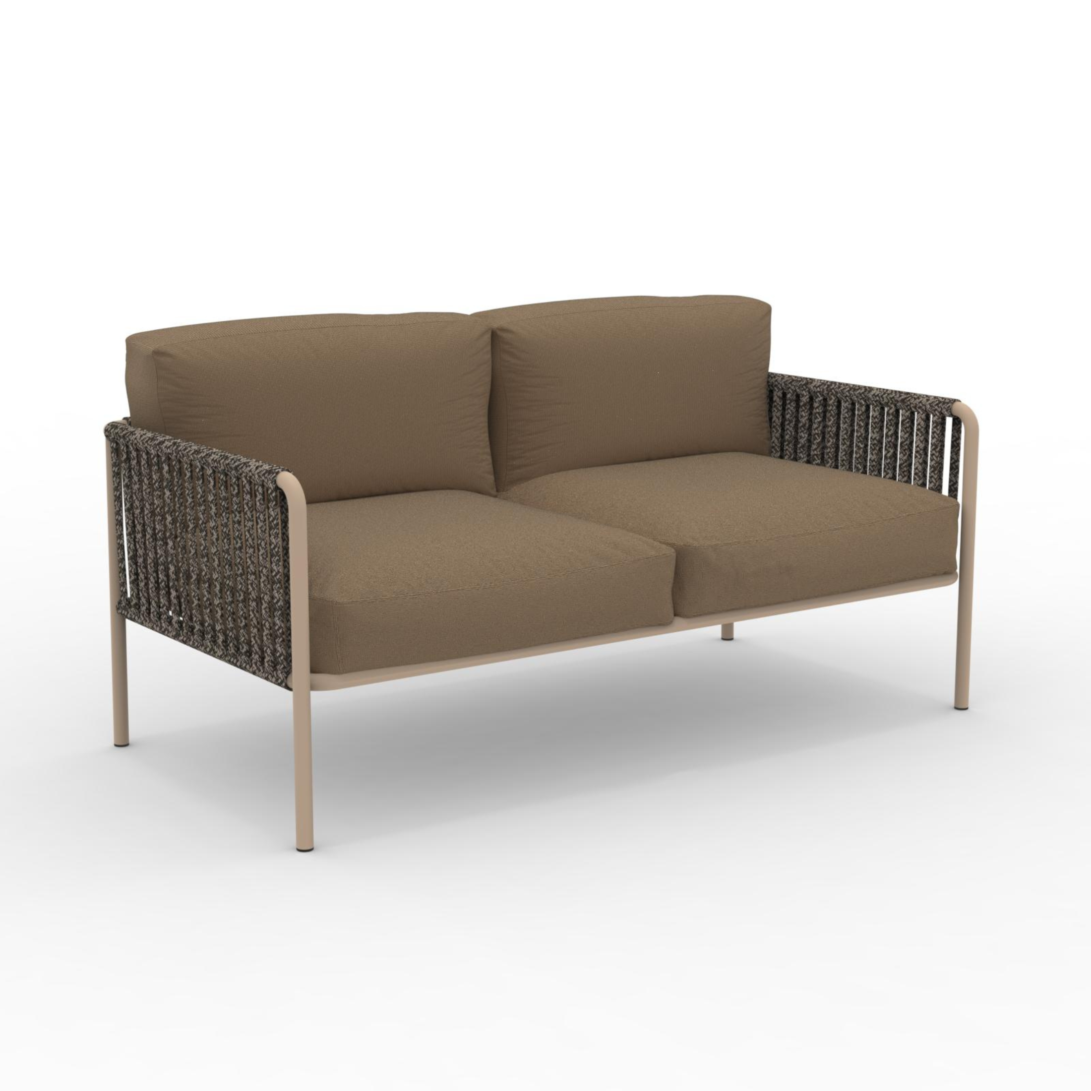 Canapé 2 places avec dossier en corde "Key West2" avec coussins 163x83 cm 78h