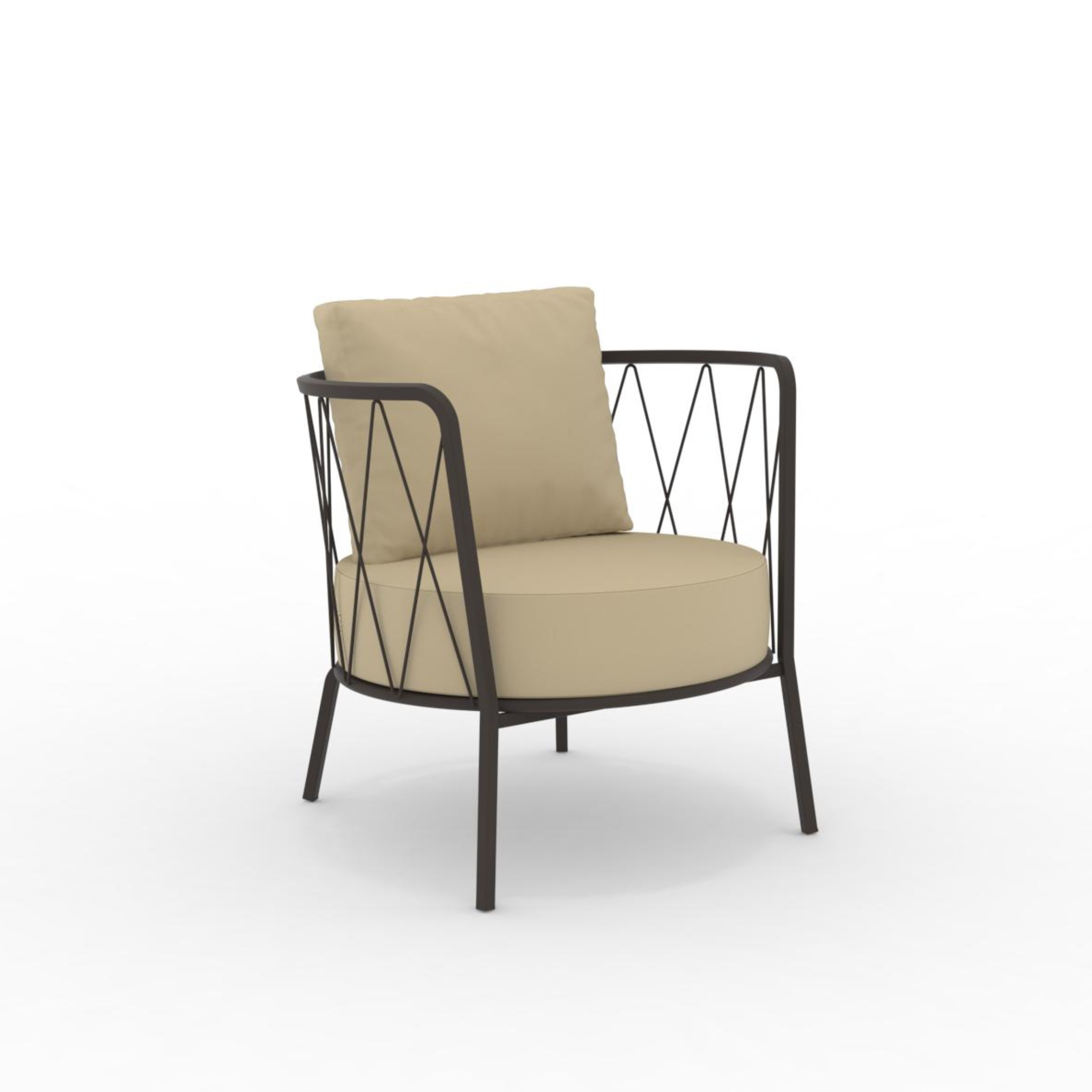 Sillón bajo de metal galvanizado "Daisy12" sillón de jardín 73x73 cm 71h