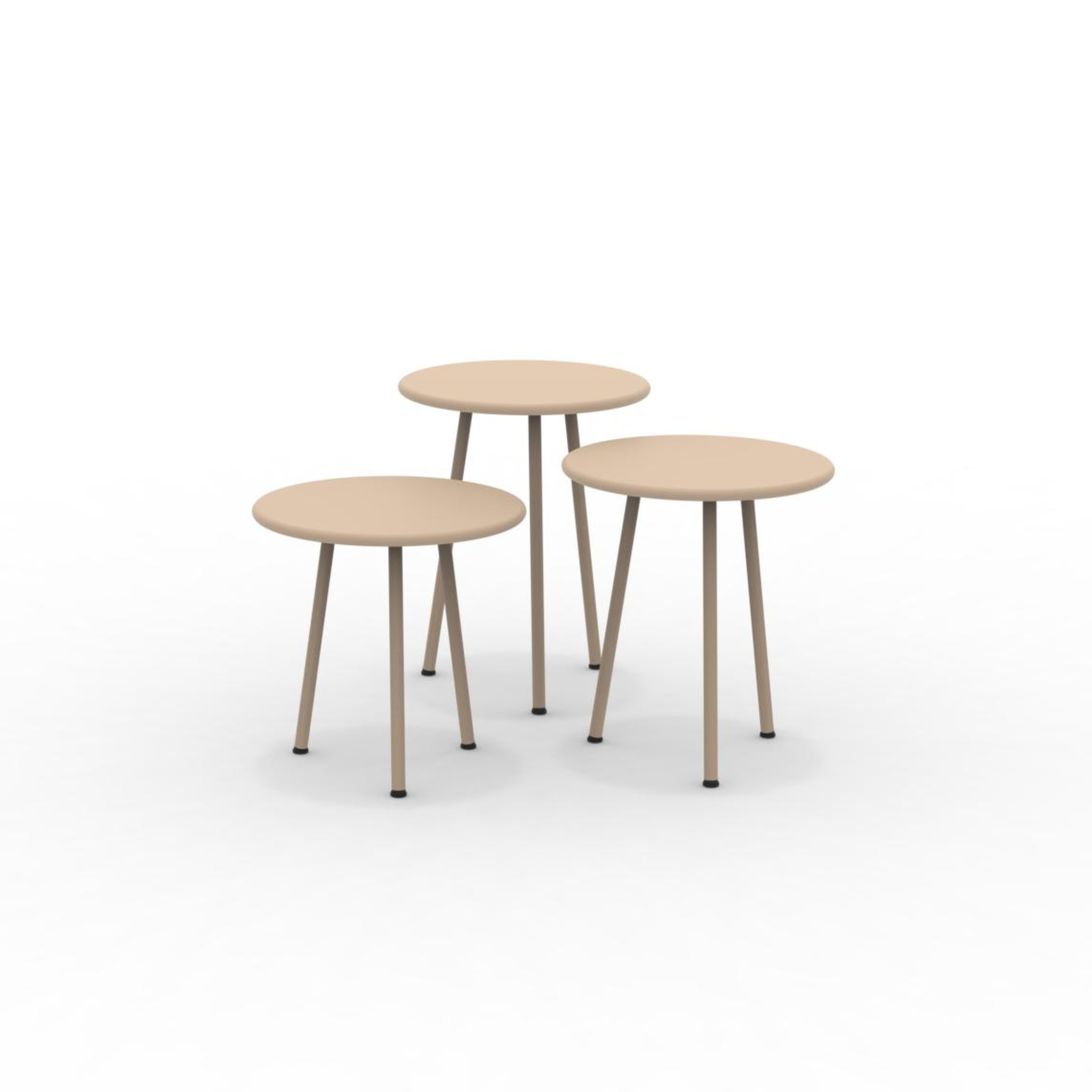 Kit de 3 tables basses en métal Table basse de jardin "Daisy" 40x40 cm