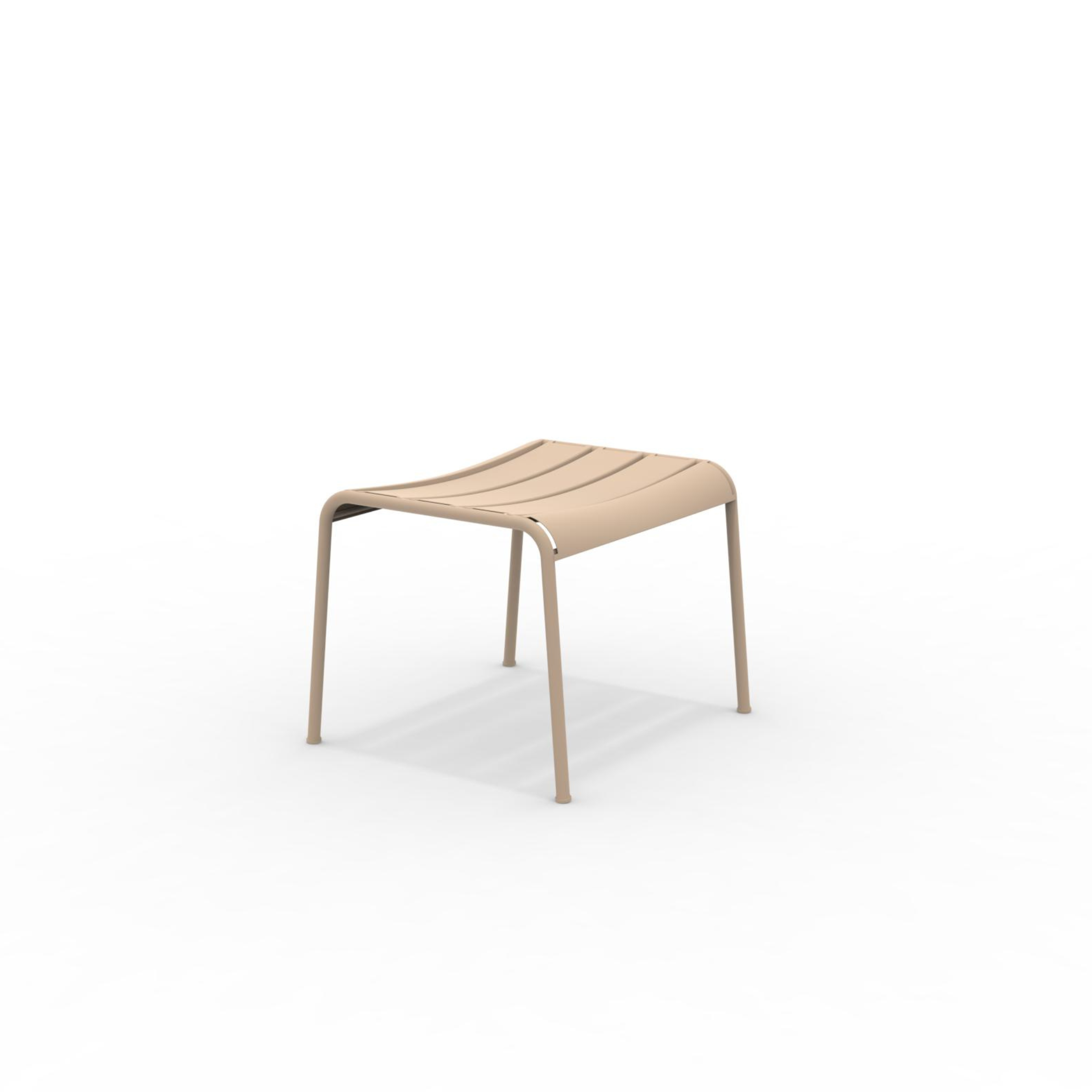 Repose-pieds "Twist" en métal peint, tabouret bas de jardin 126x57 cm 88h