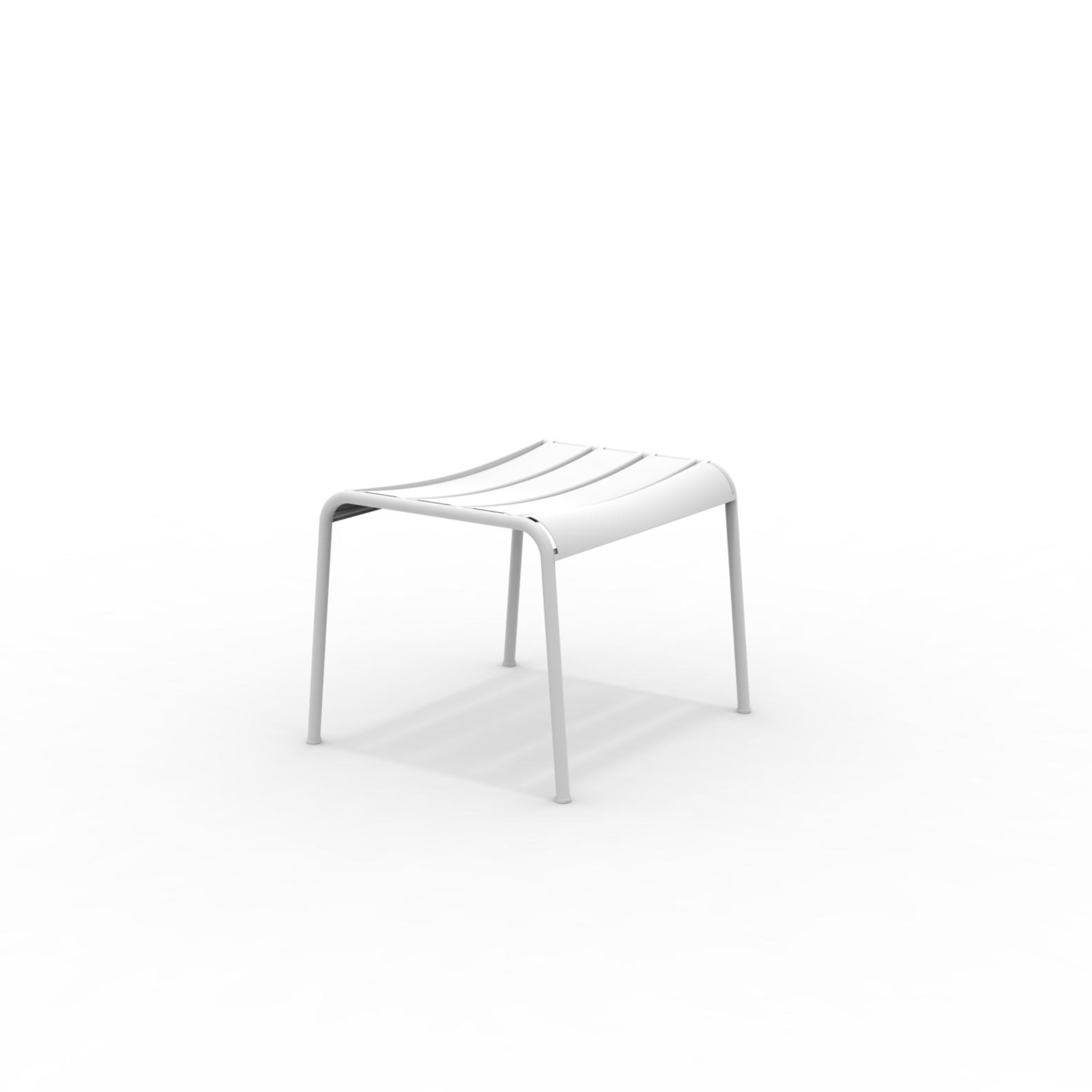 Repose-pieds "Twist" en métal peint, tabouret bas de jardin 126x57 cm 88h