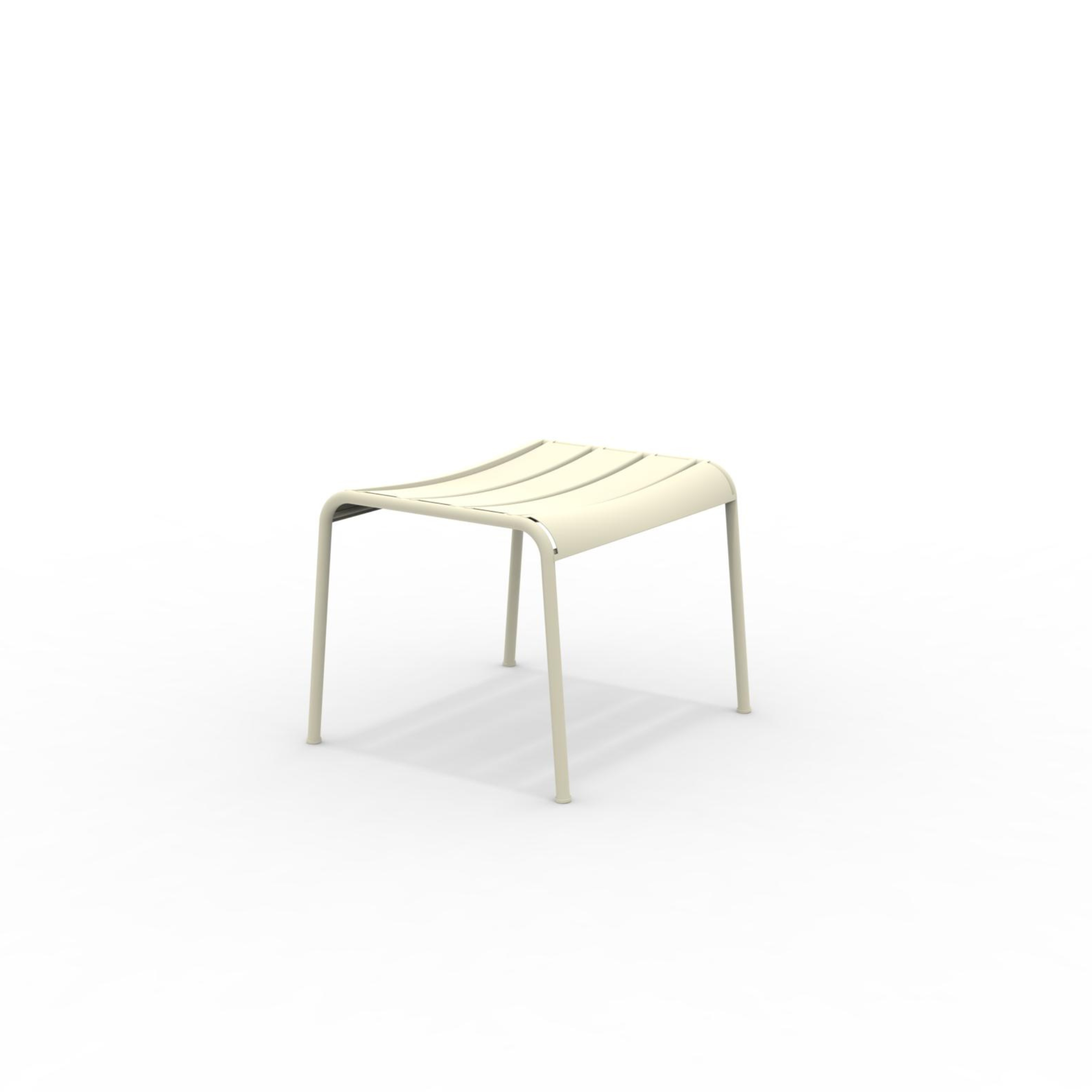 Repose-pieds "Twist" en métal peint, tabouret bas de jardin 126x57 cm 88h