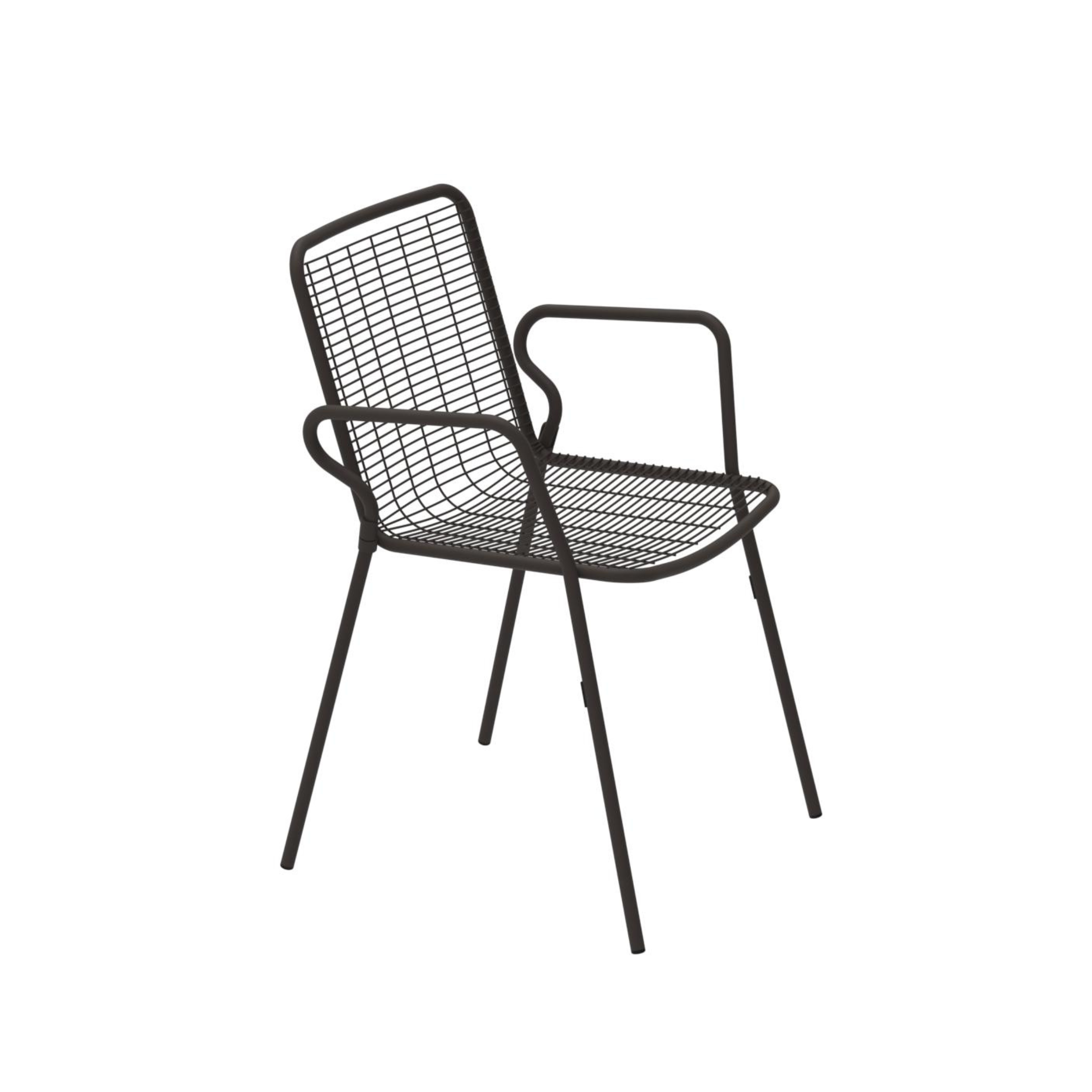 Silla apilable de metal revestido de polvo sillón de jardín "Roma" 54x60 cm 84h