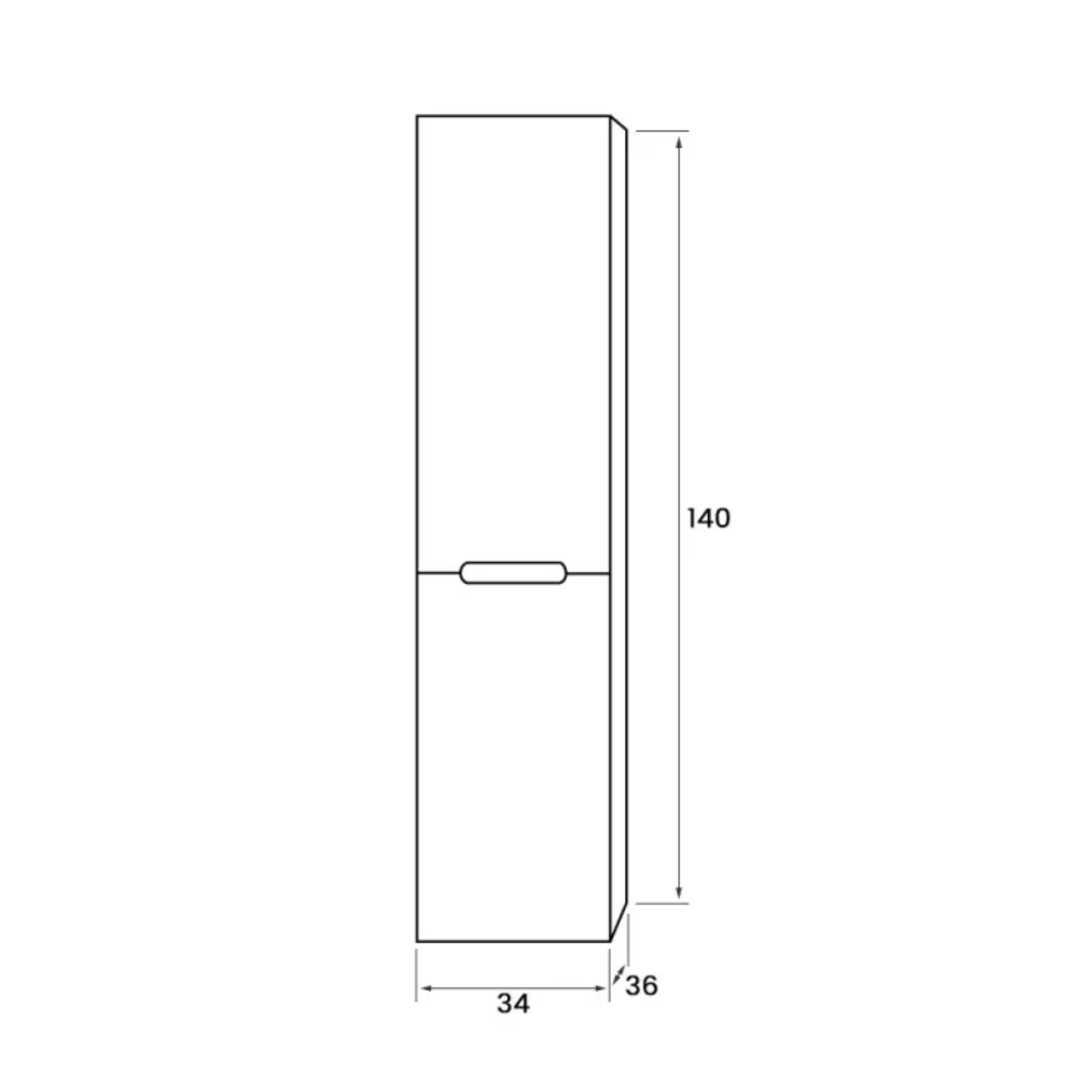 Colonna da bagno "Rhovan" con ripiani in vetro e due ante reversibili cm 34x36 140h