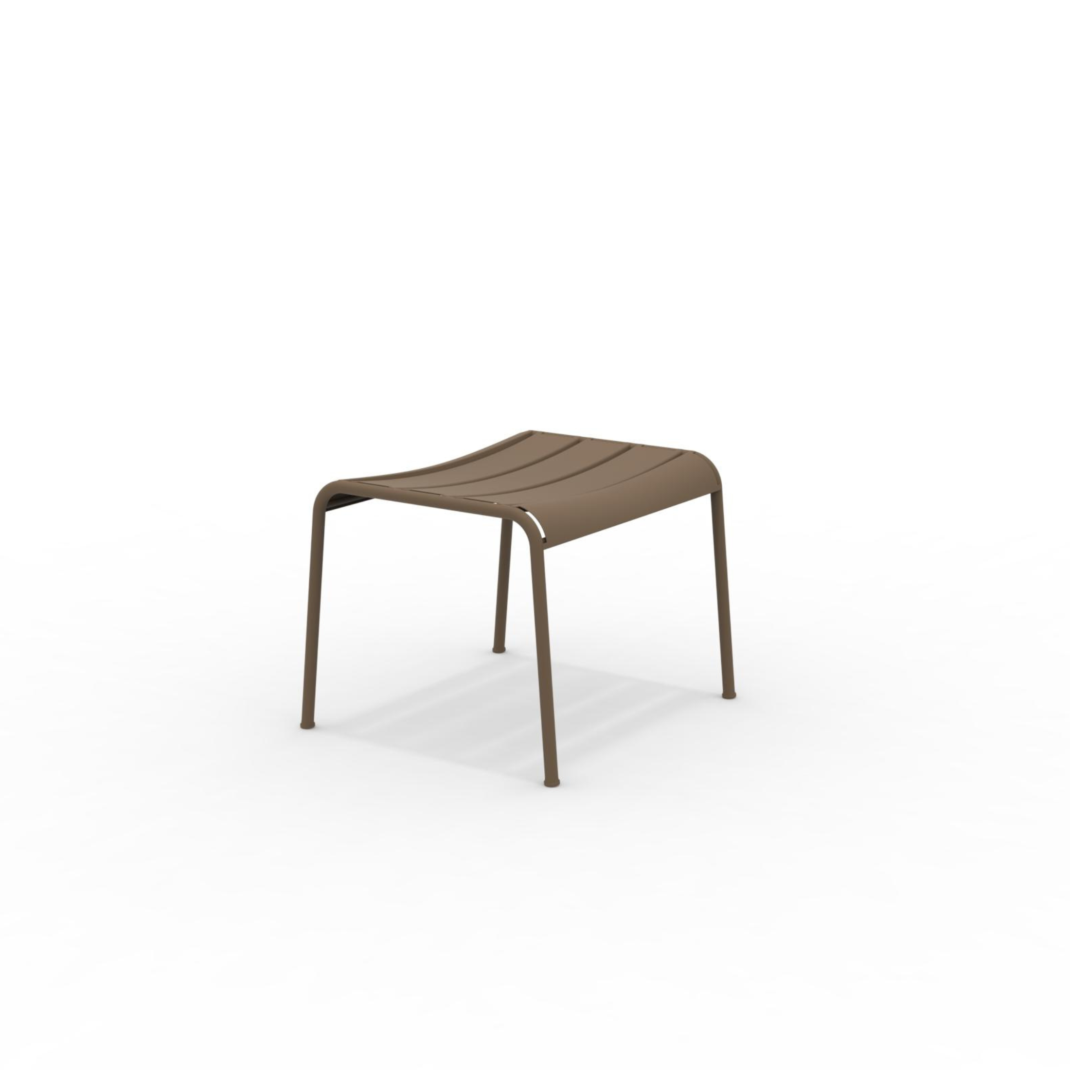 Repose-pieds "Twist" en métal peint, tabouret bas de jardin 126x57 cm 88h