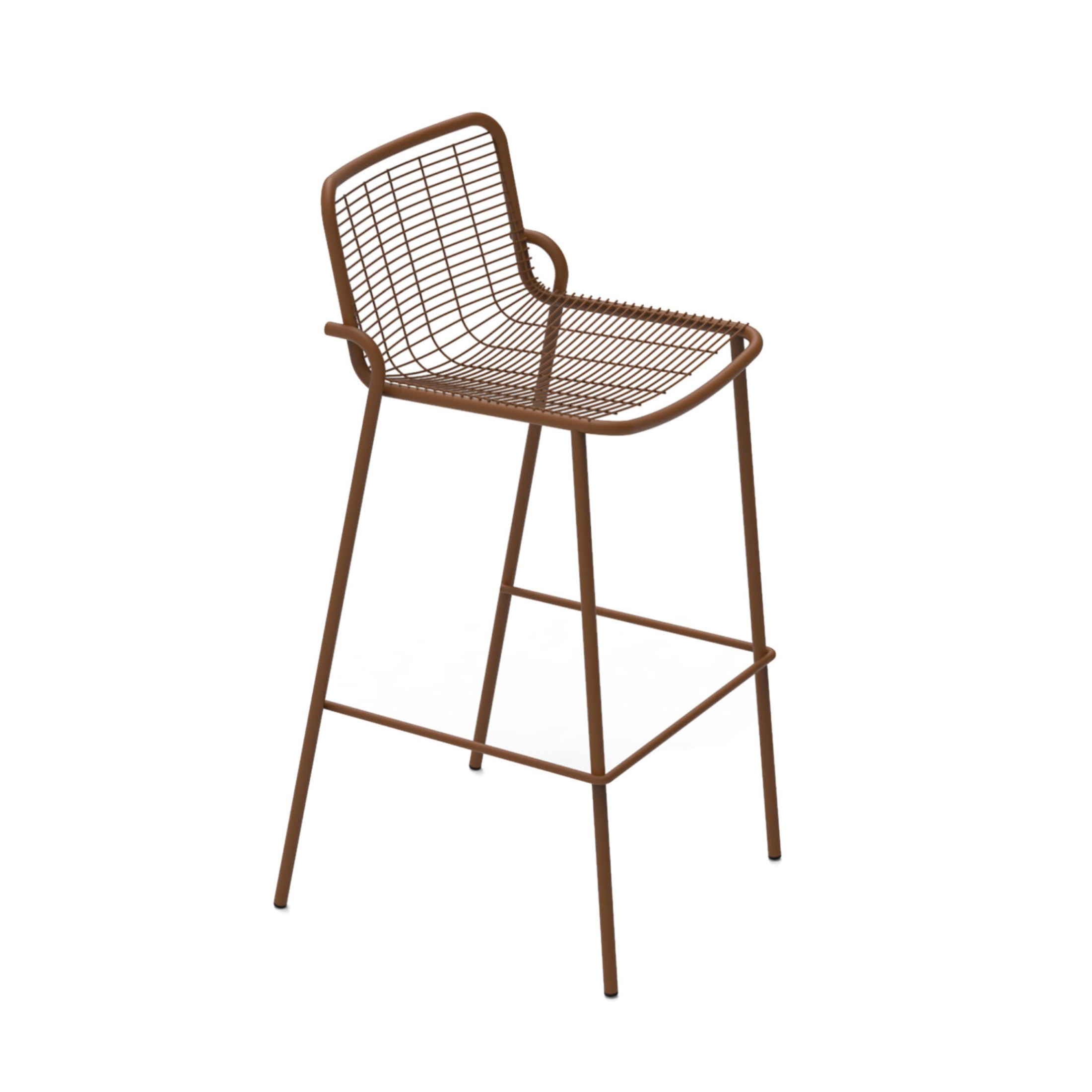 Taburete alto de metal pintado "Roma" apilable para el jardín 50x52 cm 100h