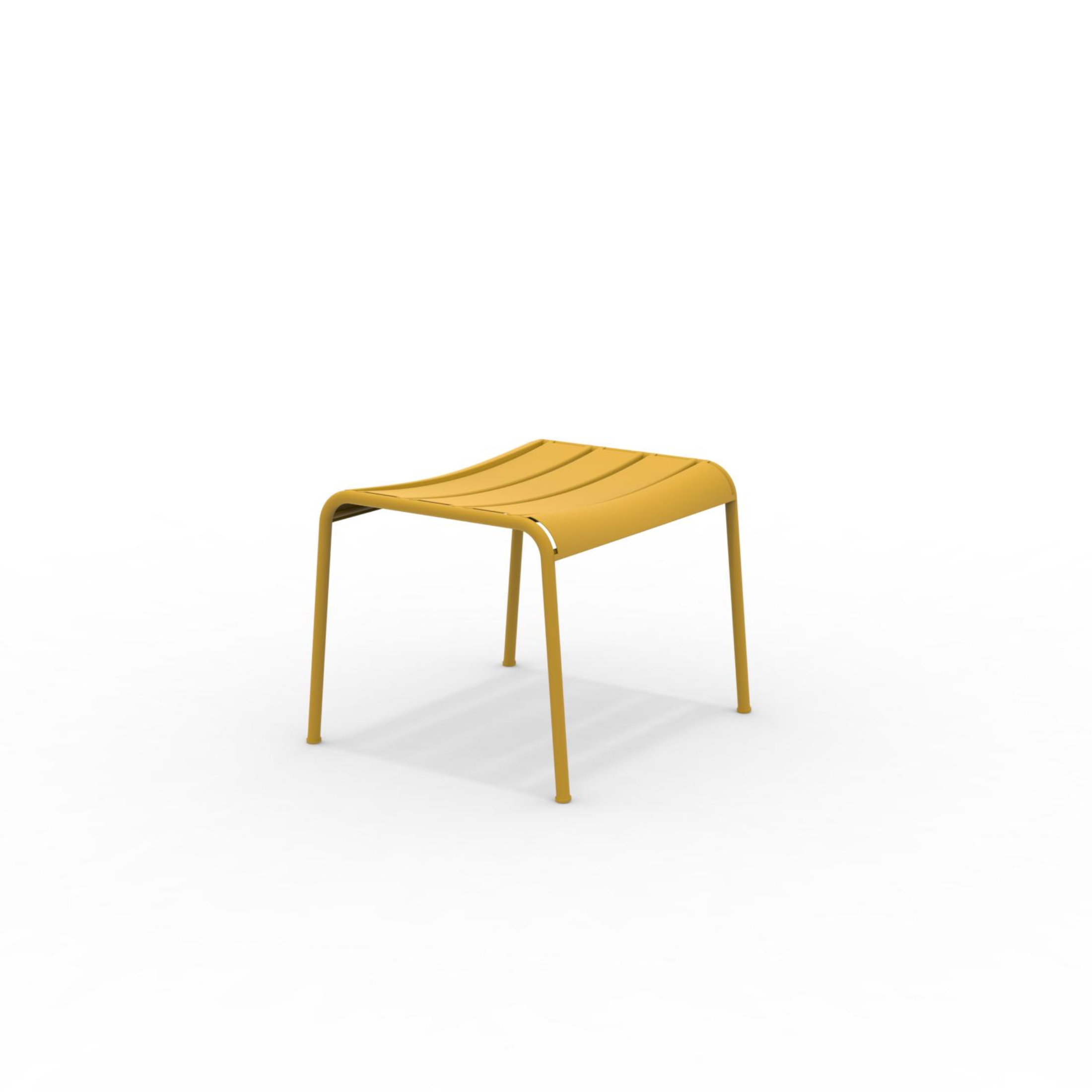 Repose-pieds "Twist" en métal peint, tabouret bas de jardin 126x57 cm 88h