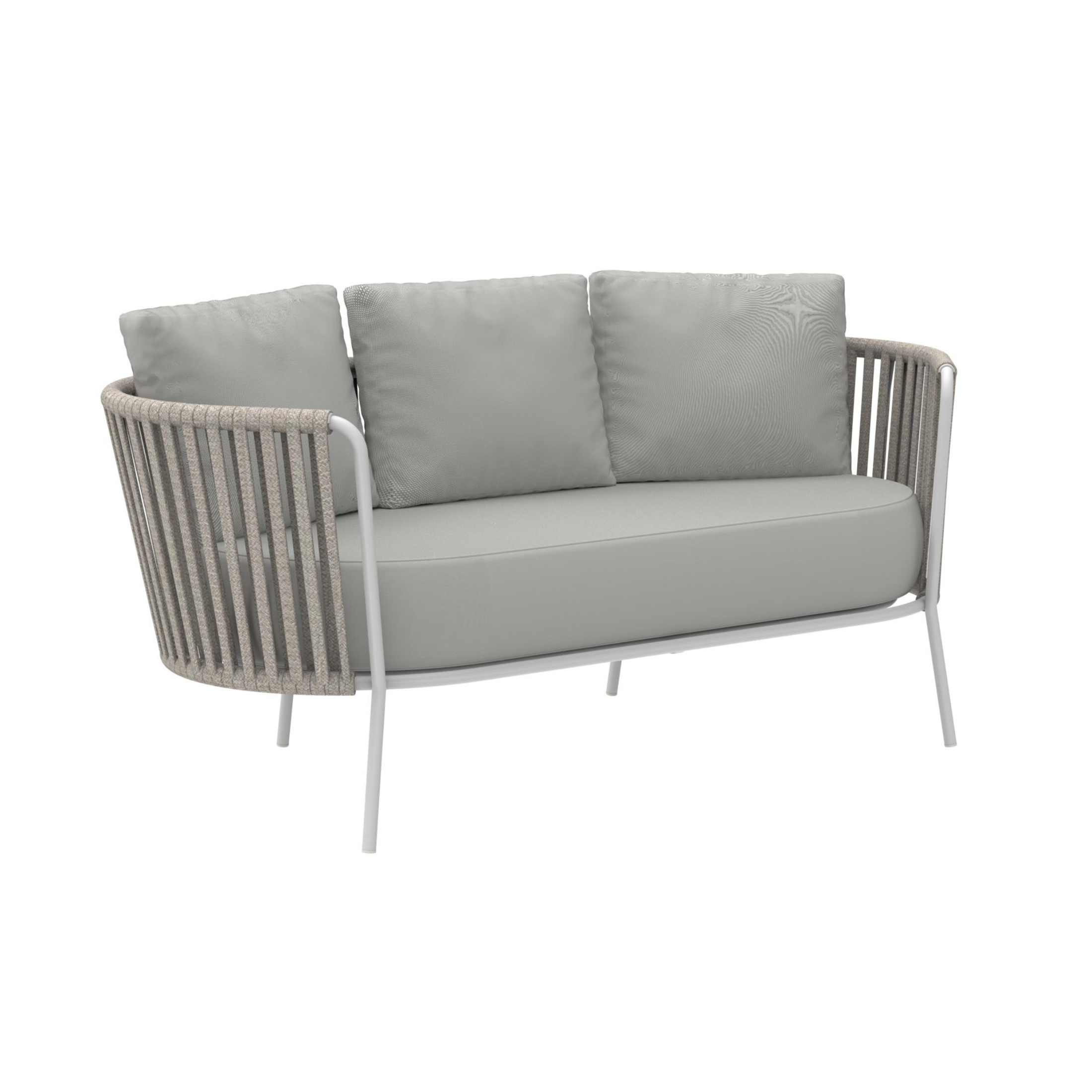 Divano 2 posti in corda e acciaio "Daisy Rope" sofà lounge da giardino cm 160x73 71h