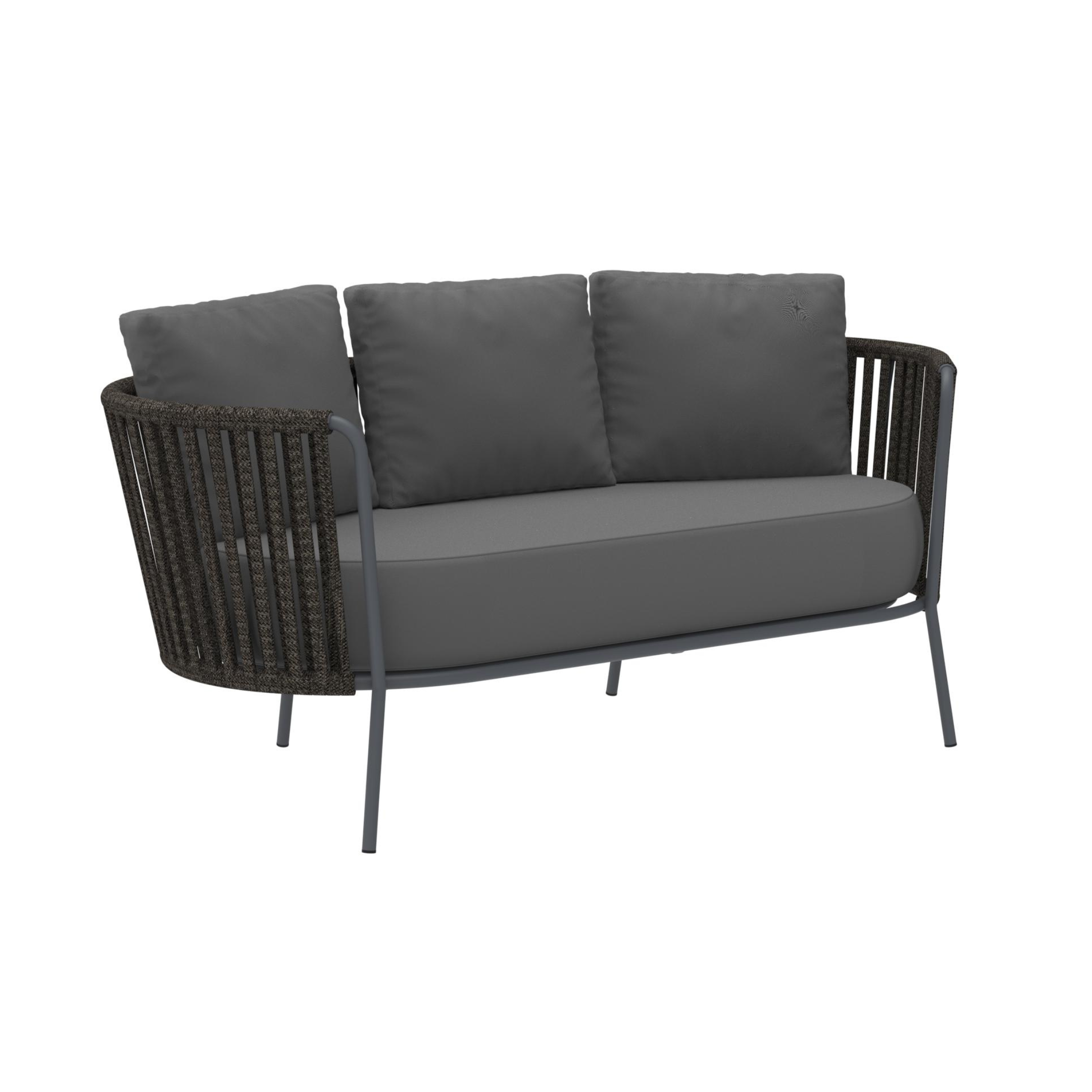 Divano 2 posti in corda e acciaio "Daisy Rope" sofà lounge da giardino cm 160x73 71h