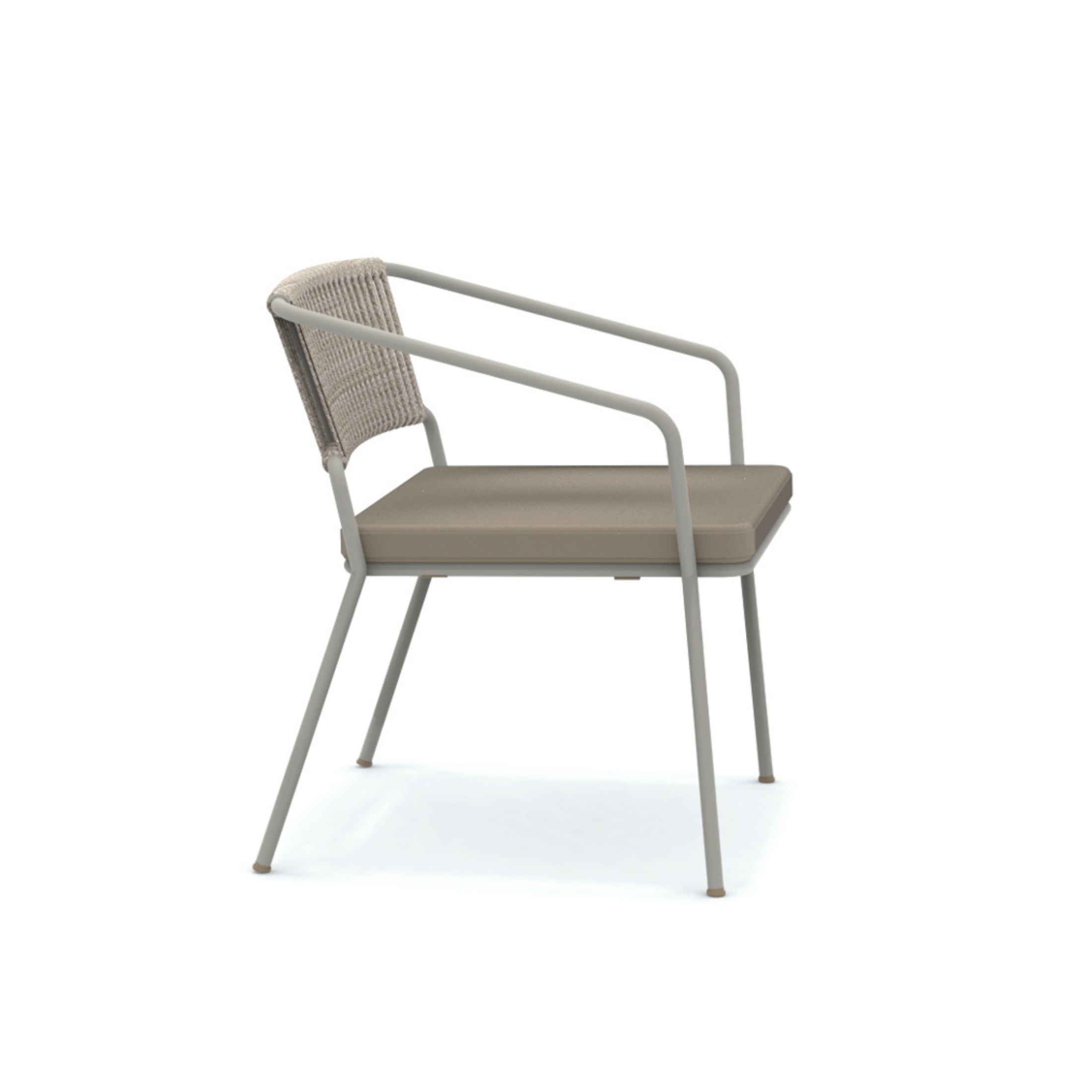 Sillón de jardín bajo en metal "Slot" lounge apilable 68x65 cm 76h