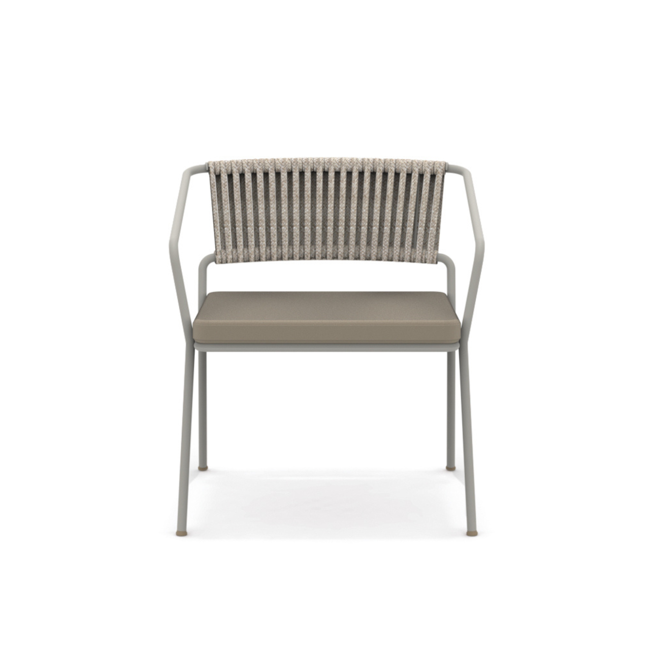 Sillón de jardín bajo en metal "Slot" lounge apilable 68x65 cm 76h