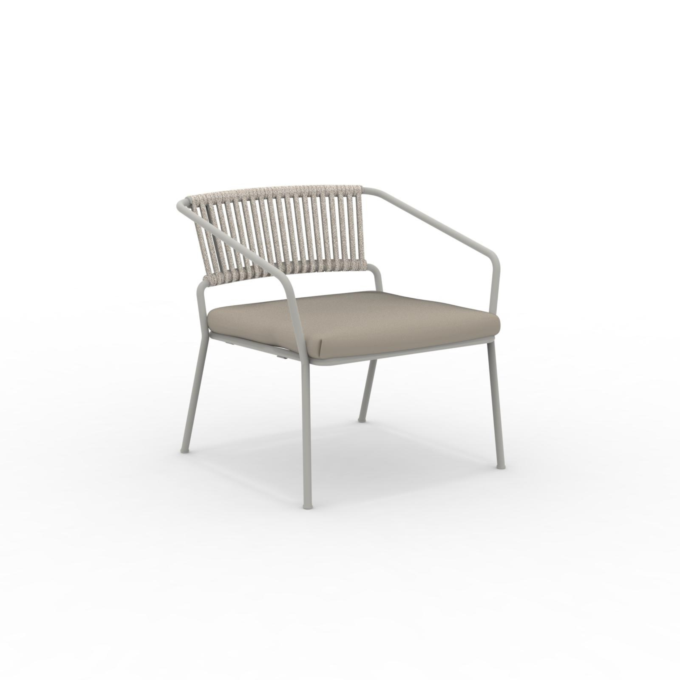 Sillón de jardín bajo en metal "Slot" lounge apilable 68x65 cm 76h