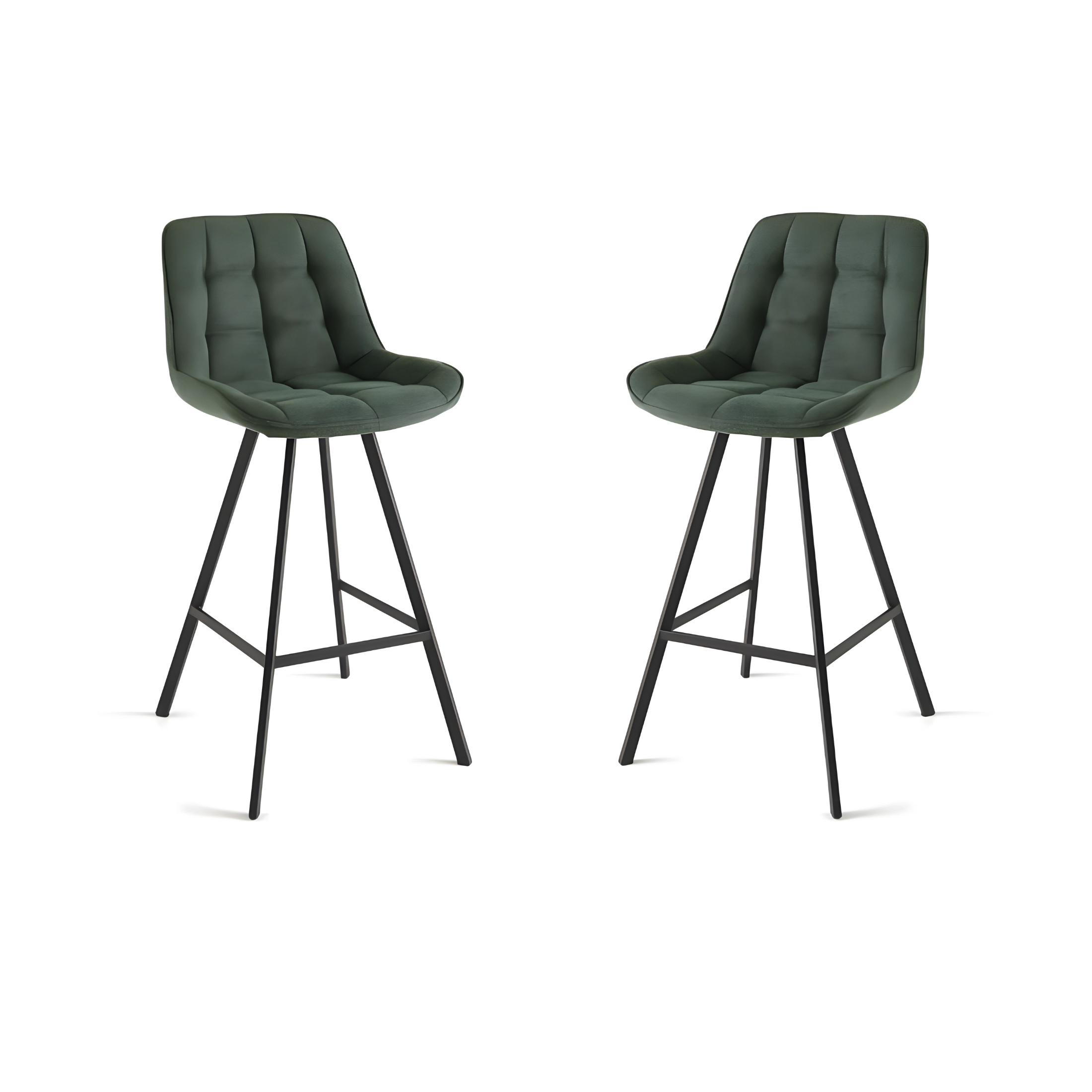 Tabouret rembourré "Friedic", structure métal noir 48x55 cm 102h