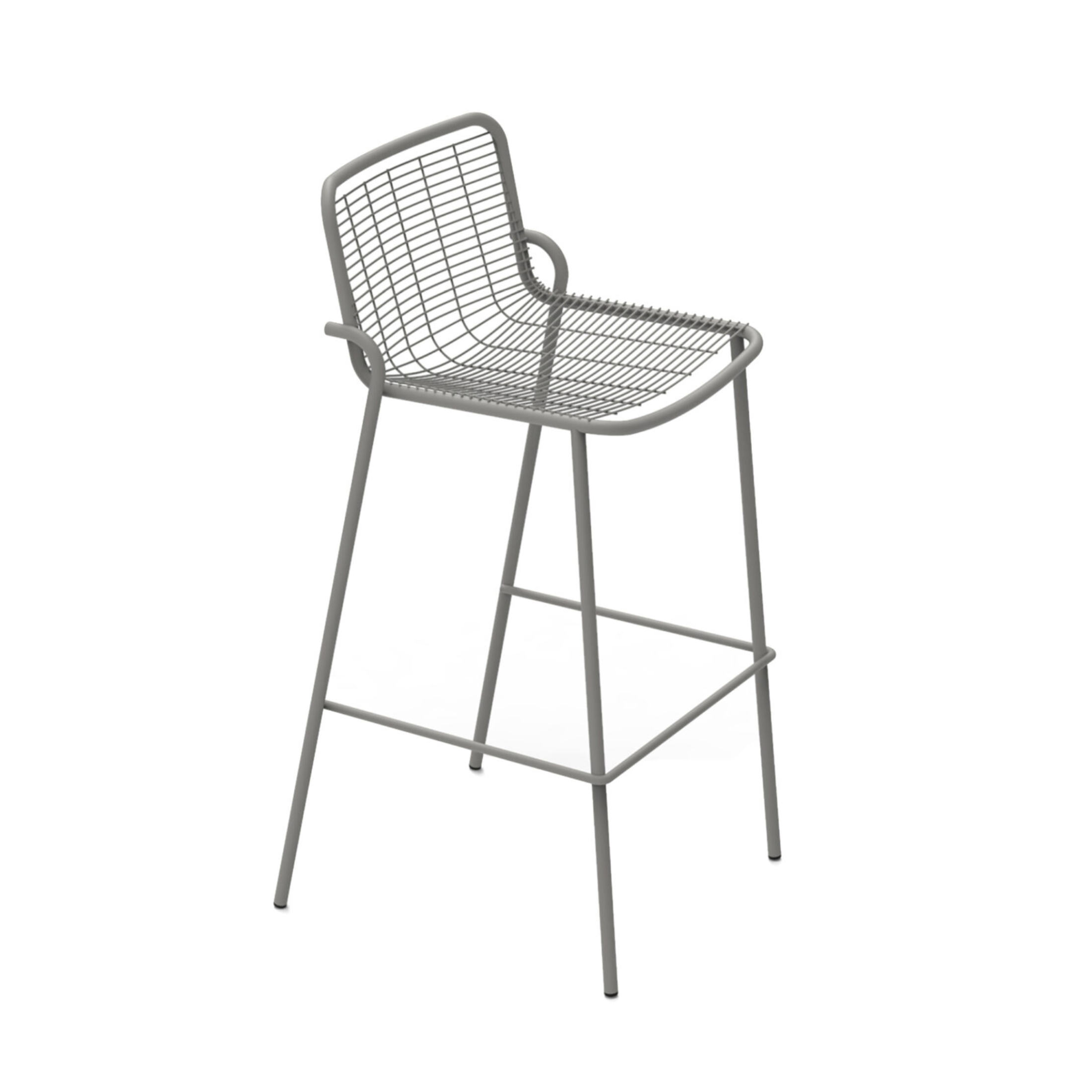 Taburete alto de metal pintado "Roma" apilable para el jardín 50x52 cm 100h