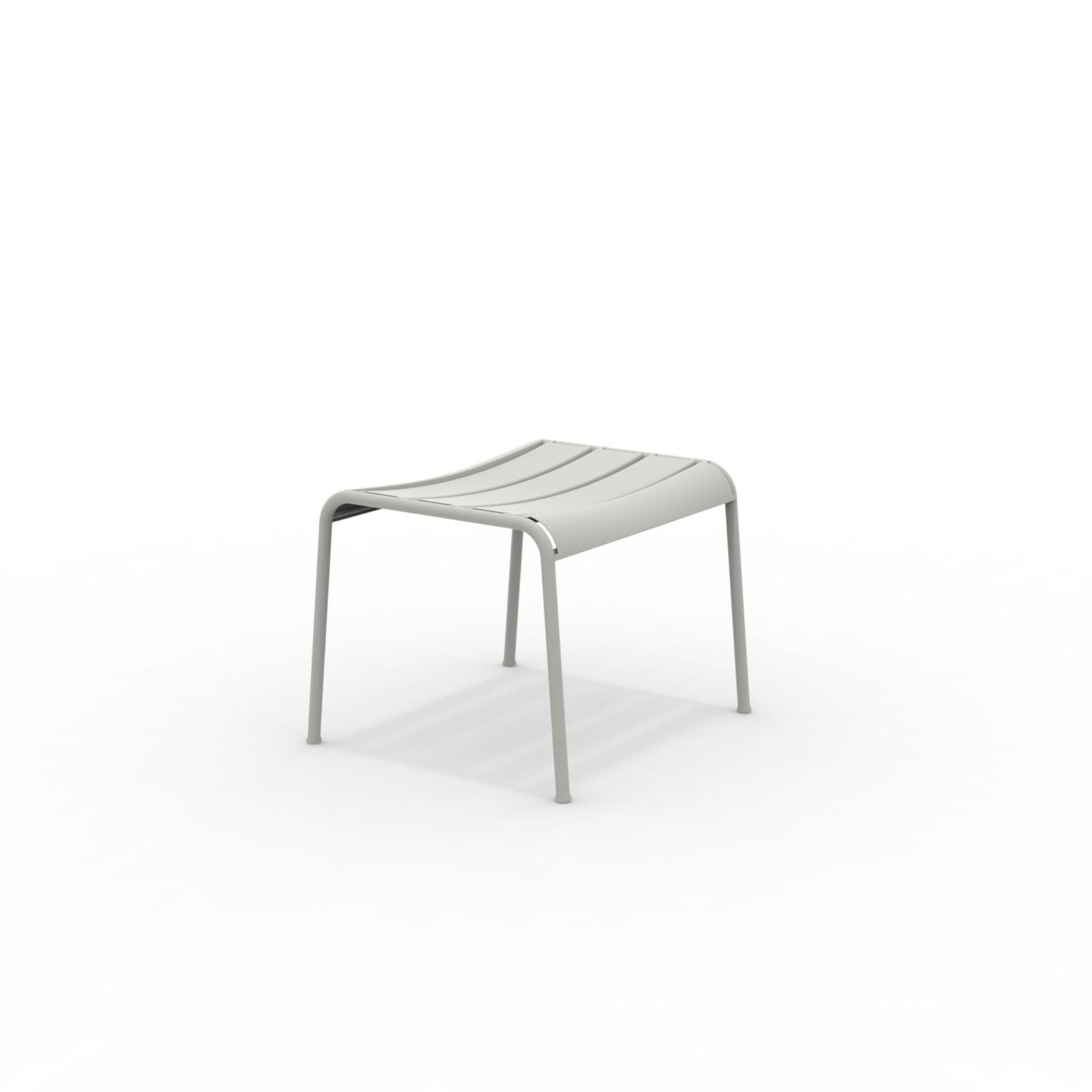 Repose-pieds "Twist" en métal peint, tabouret bas de jardin 126x57 cm 88h