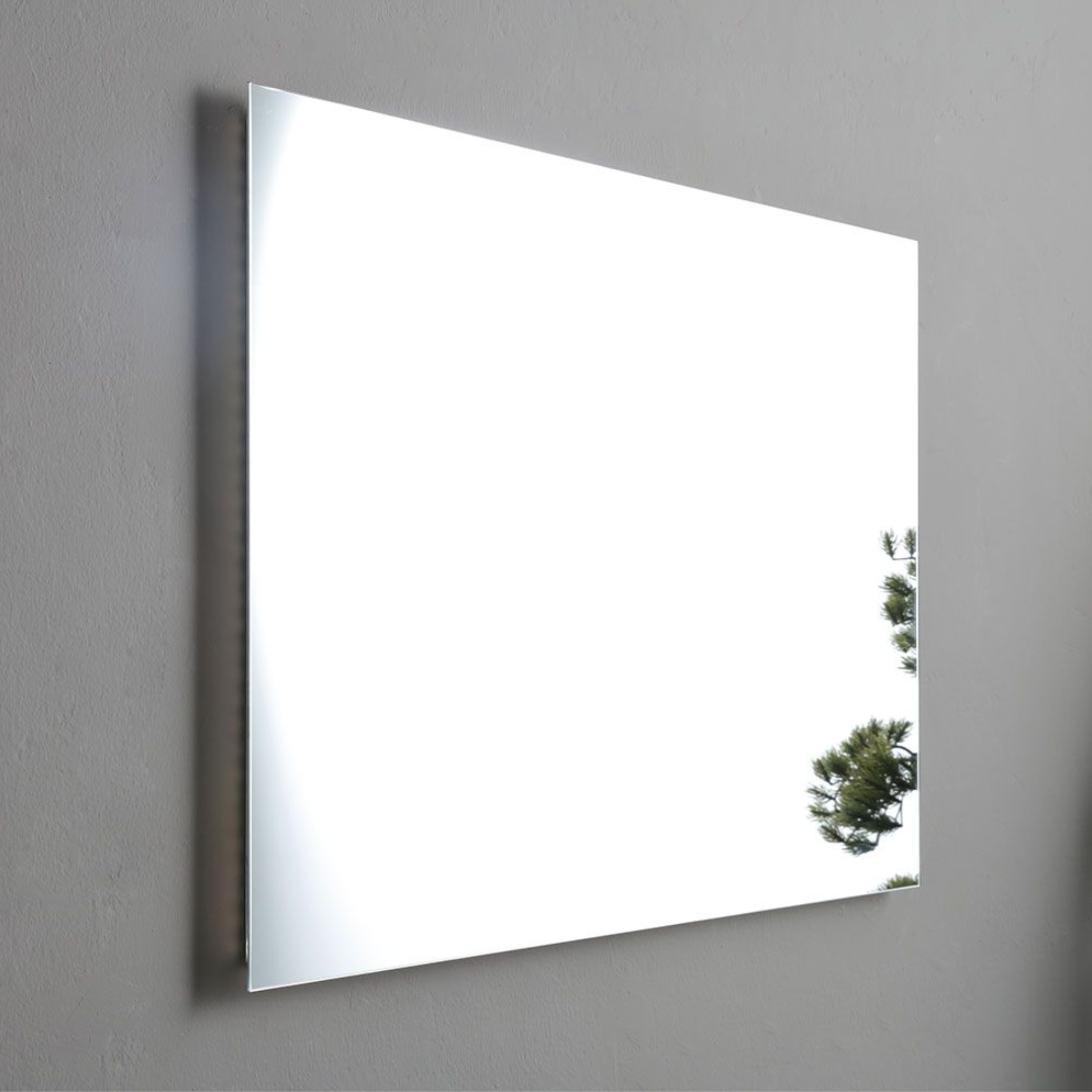 Mobile bagno a terra resina grigio "Figi" 80 cm con lavabo grigio e specchio rettangolare LED retroilluminato