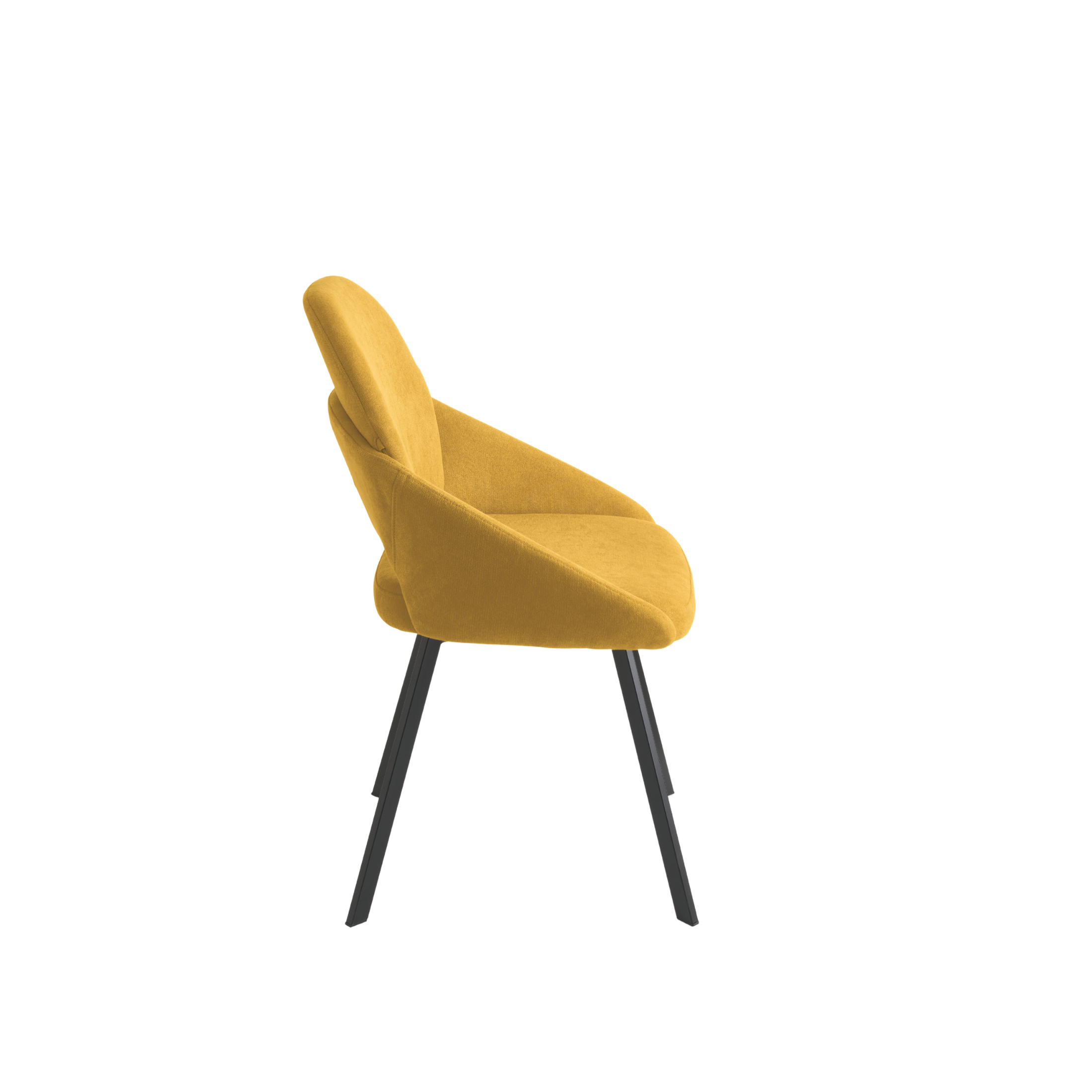 Set di sedie da pranzo "Dolly" imbottite in tessuto con struttura in metallo verniciato cm 56x56 90h