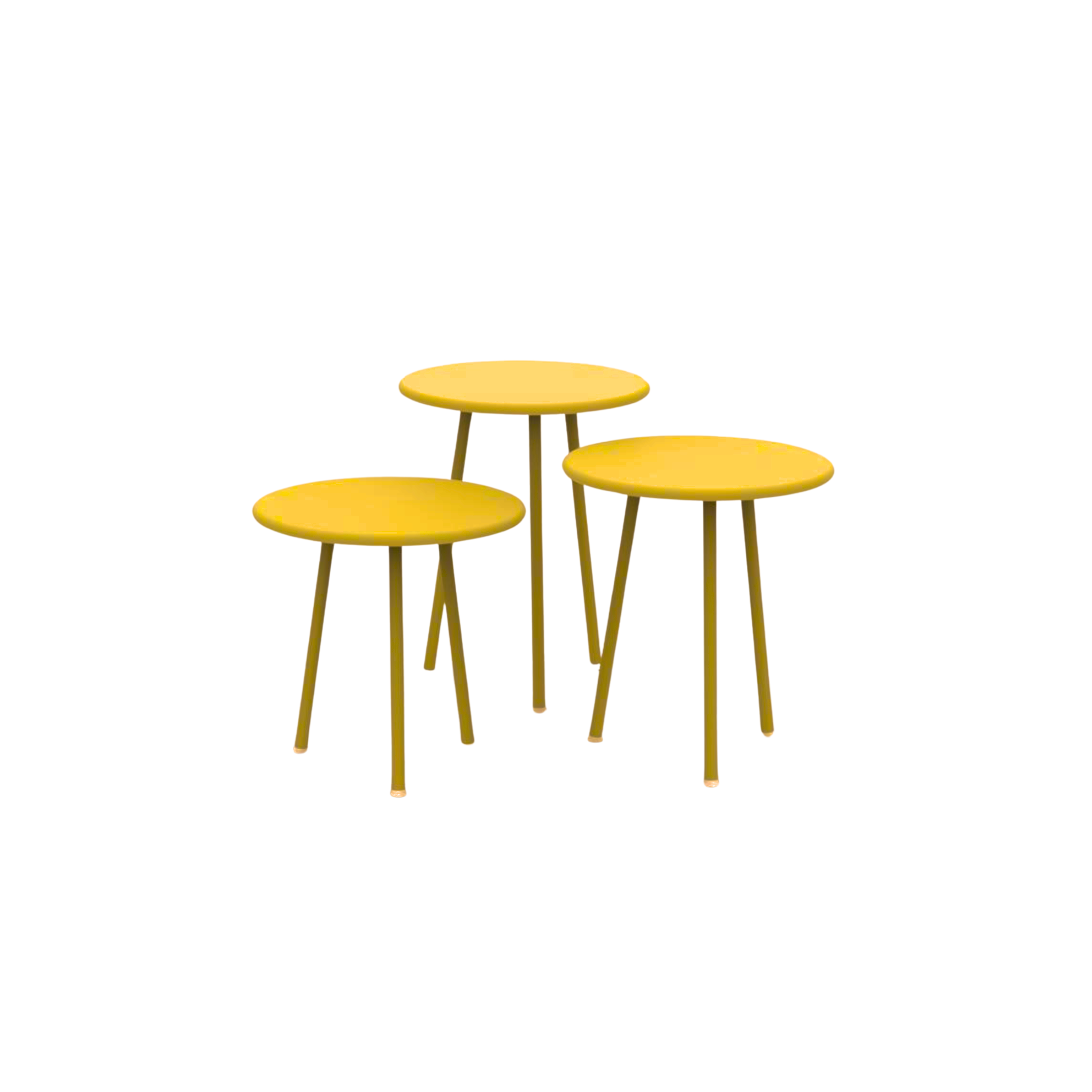 Kit de 3 tables basses en métal Table basse de jardin "Daisy" 40x40 cm