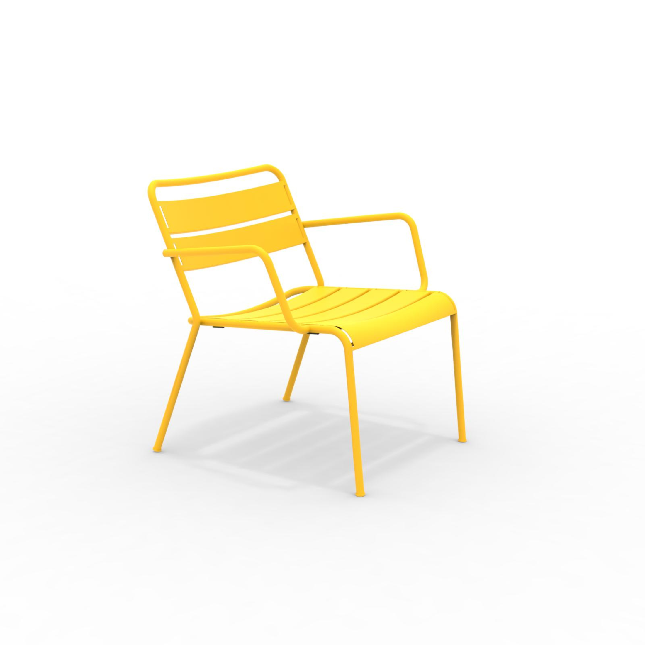 Fauteuil bas en métal peint chaise longue de jardin "Twist" 69x70 cm 72h
