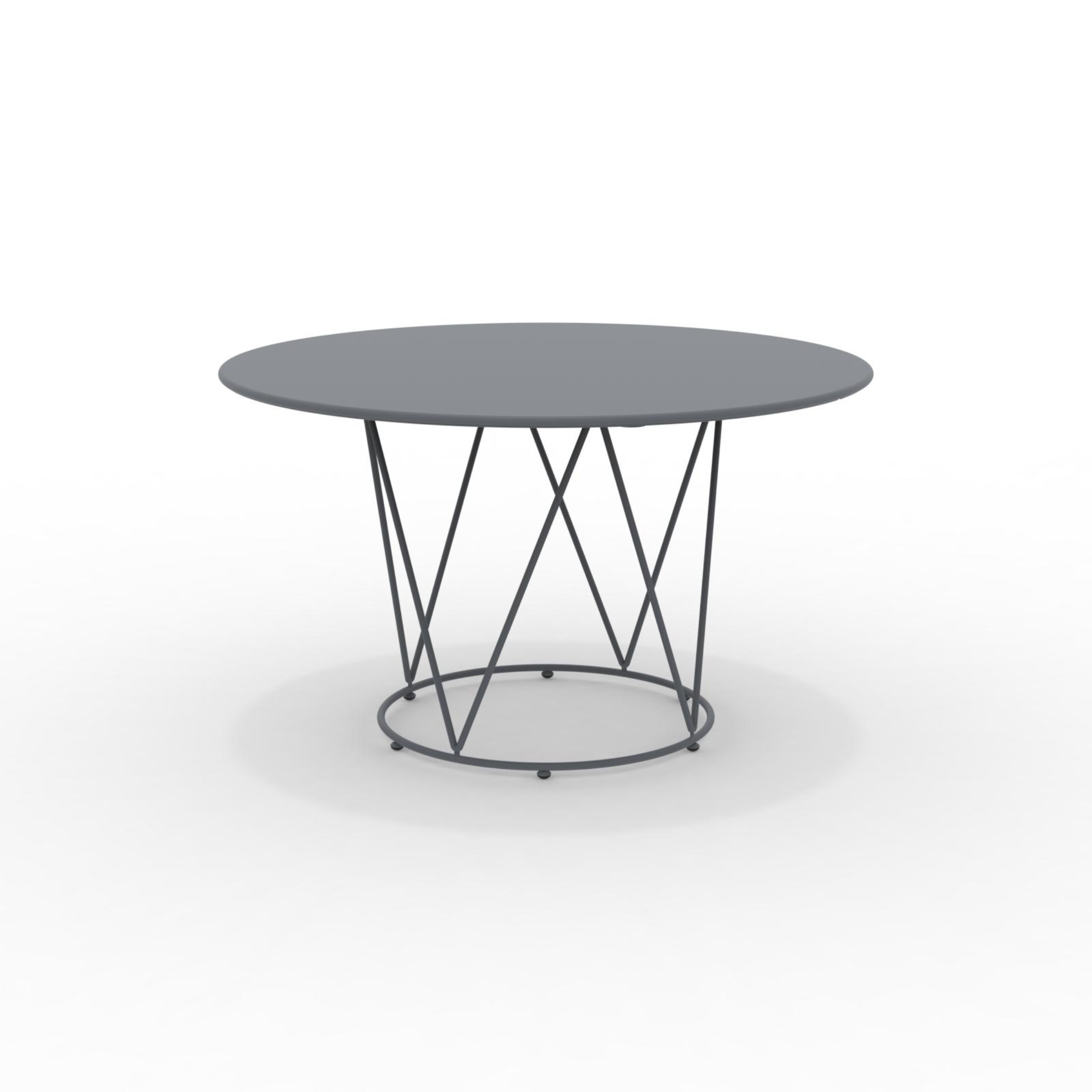 Table de jardin et bar ronde en métal galvanisé avec socle amovible "Daisy6"
