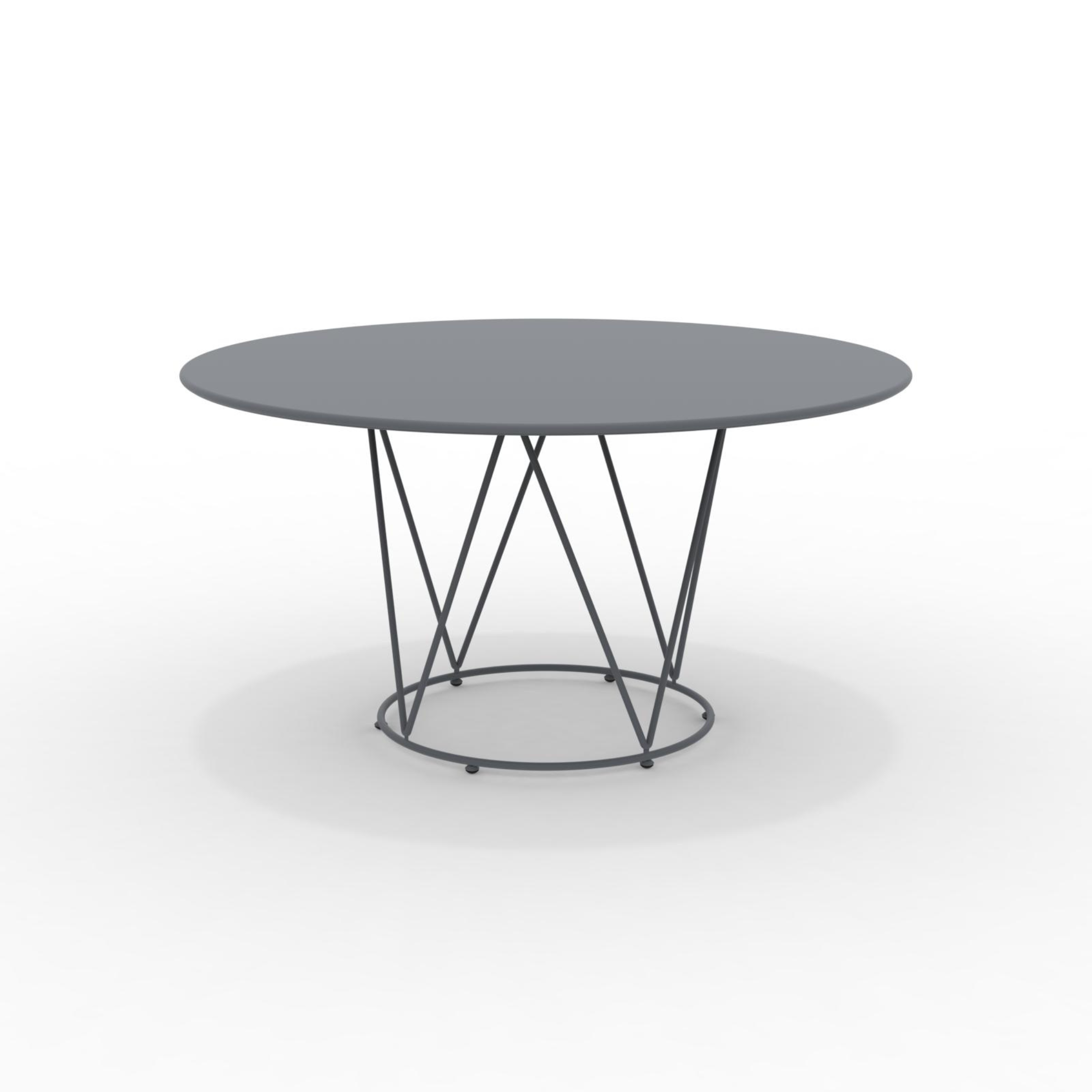 Table de jardin et bar ronde en métal galvanisé avec socle amovible "Daisy6"