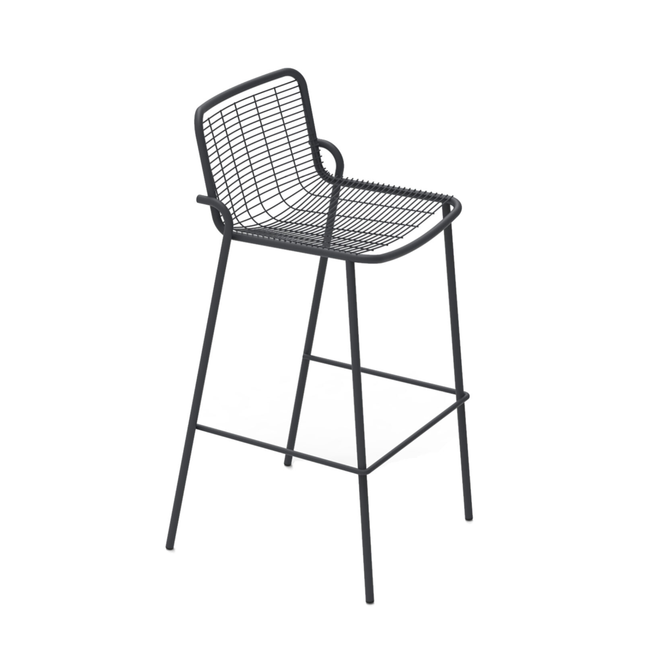 Taburete alto de metal pintado "Roma" apilable para el jardín 50x52 cm 100h