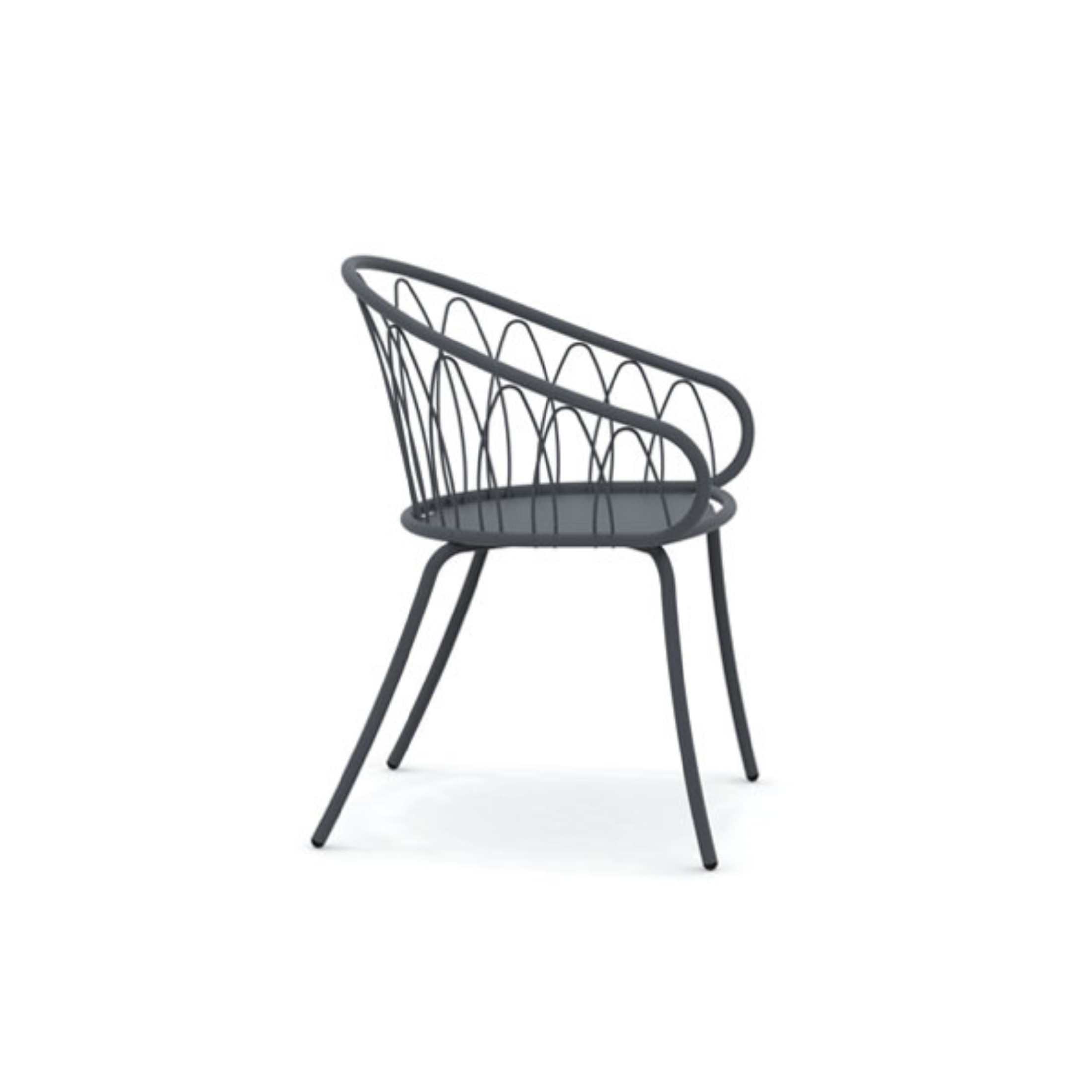 Set di sedie da giardino in metallo verniciato "Flora" impilabili cm 59x56 81h