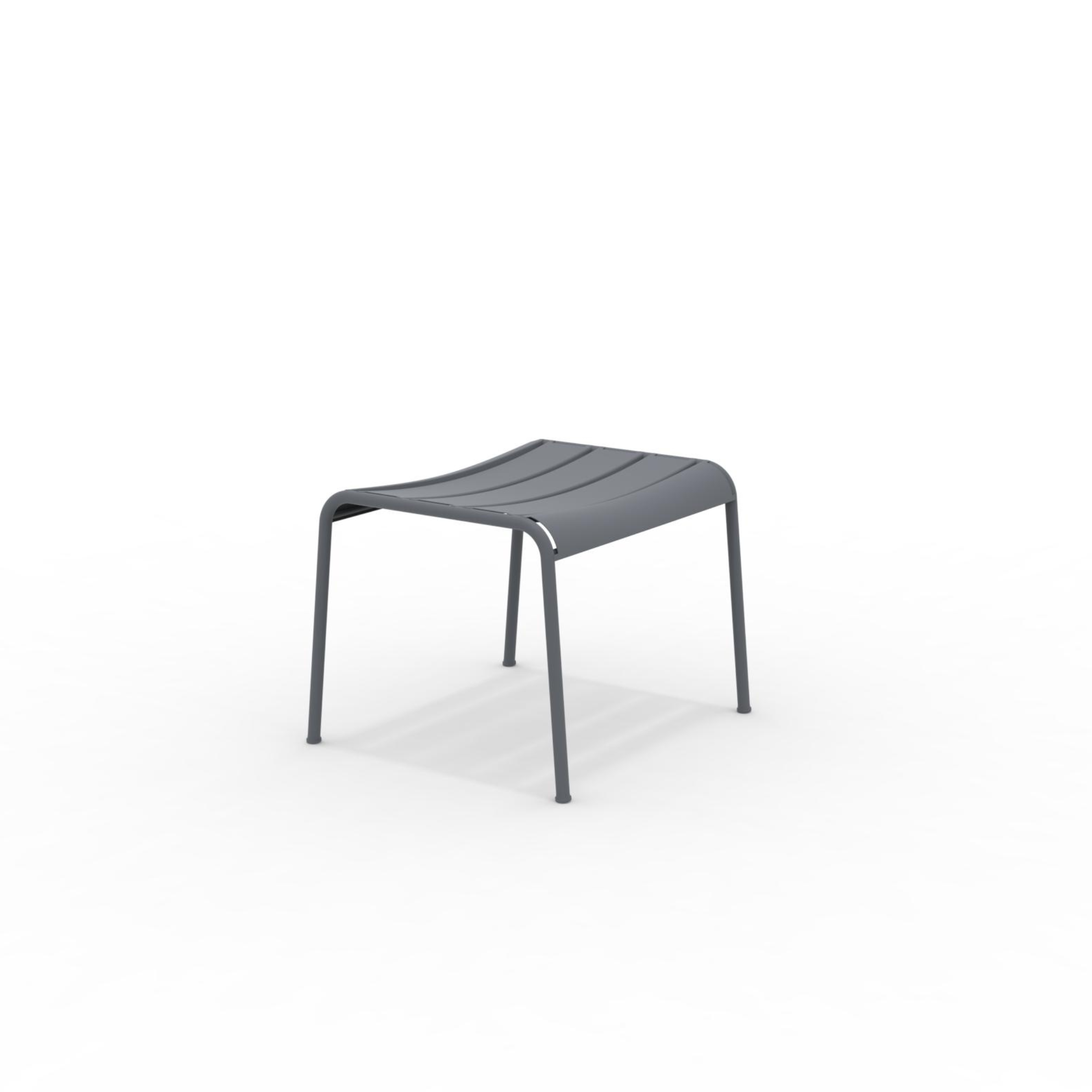 Repose-pieds "Twist" en métal peint, tabouret bas de jardin 126x57 cm 88h