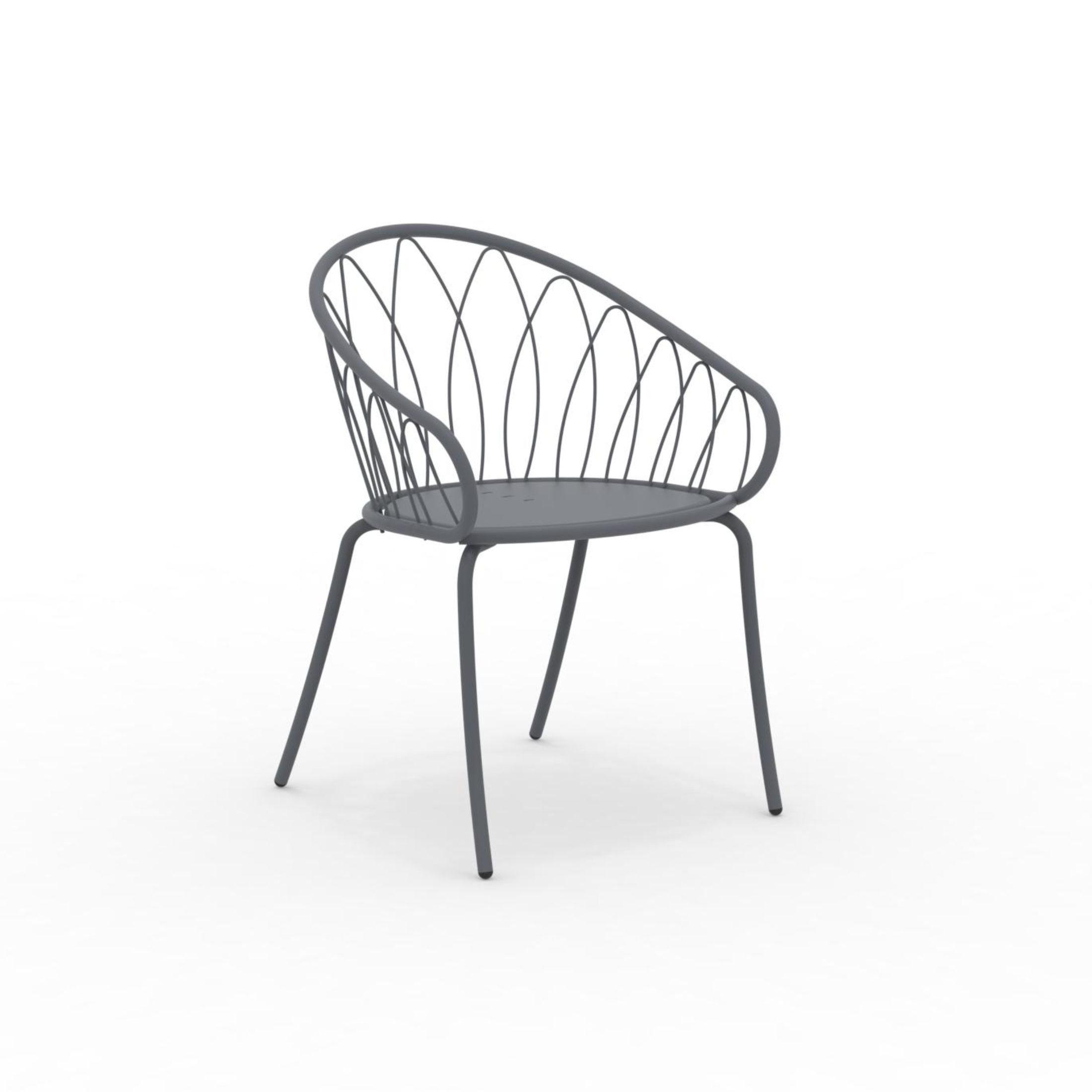 Set di sedie da giardino in metallo verniciato "Flora" impilabili cm 59x56 81h