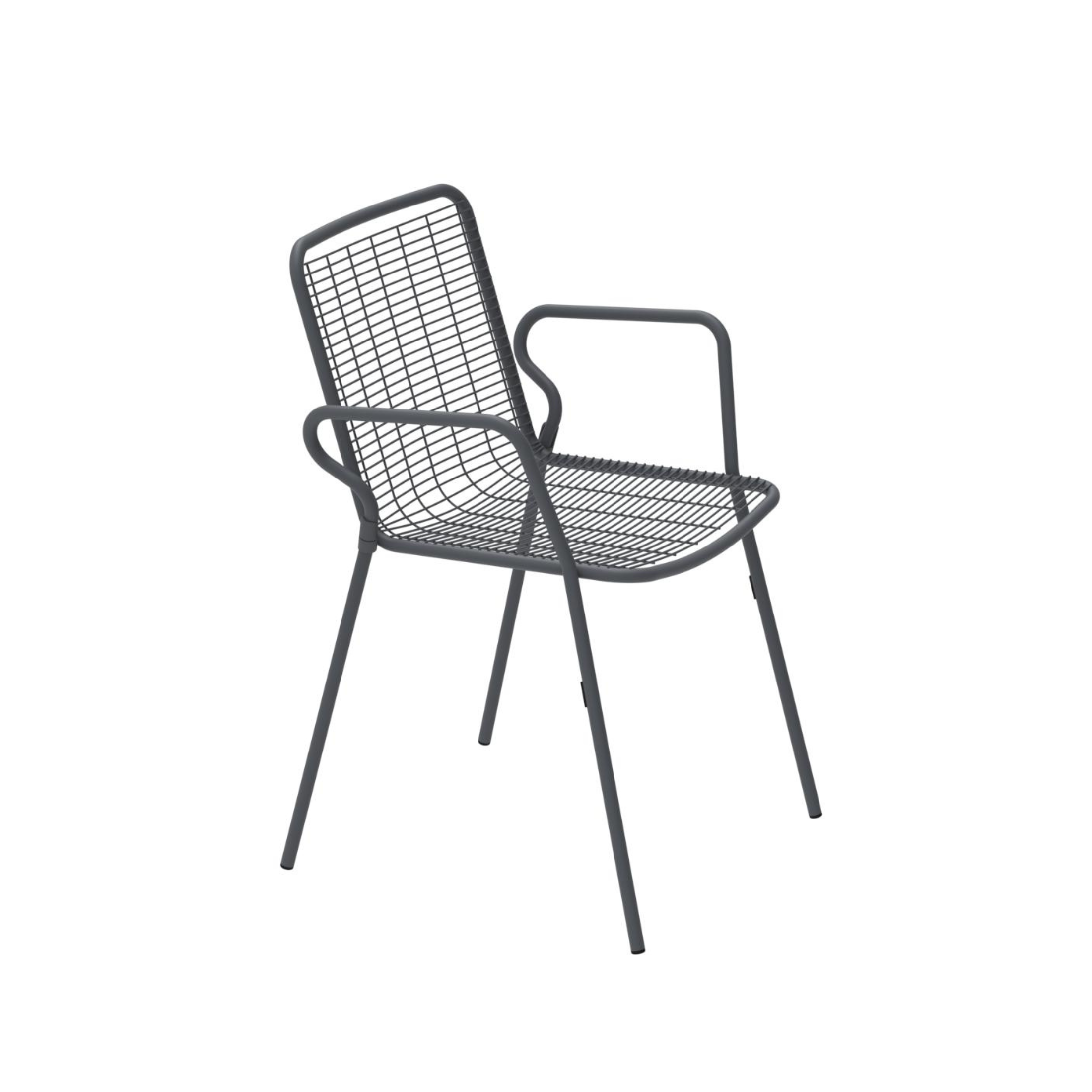 Silla apilable de metal revestido de polvo sillón de jardín "Roma" 54x60 cm 84h