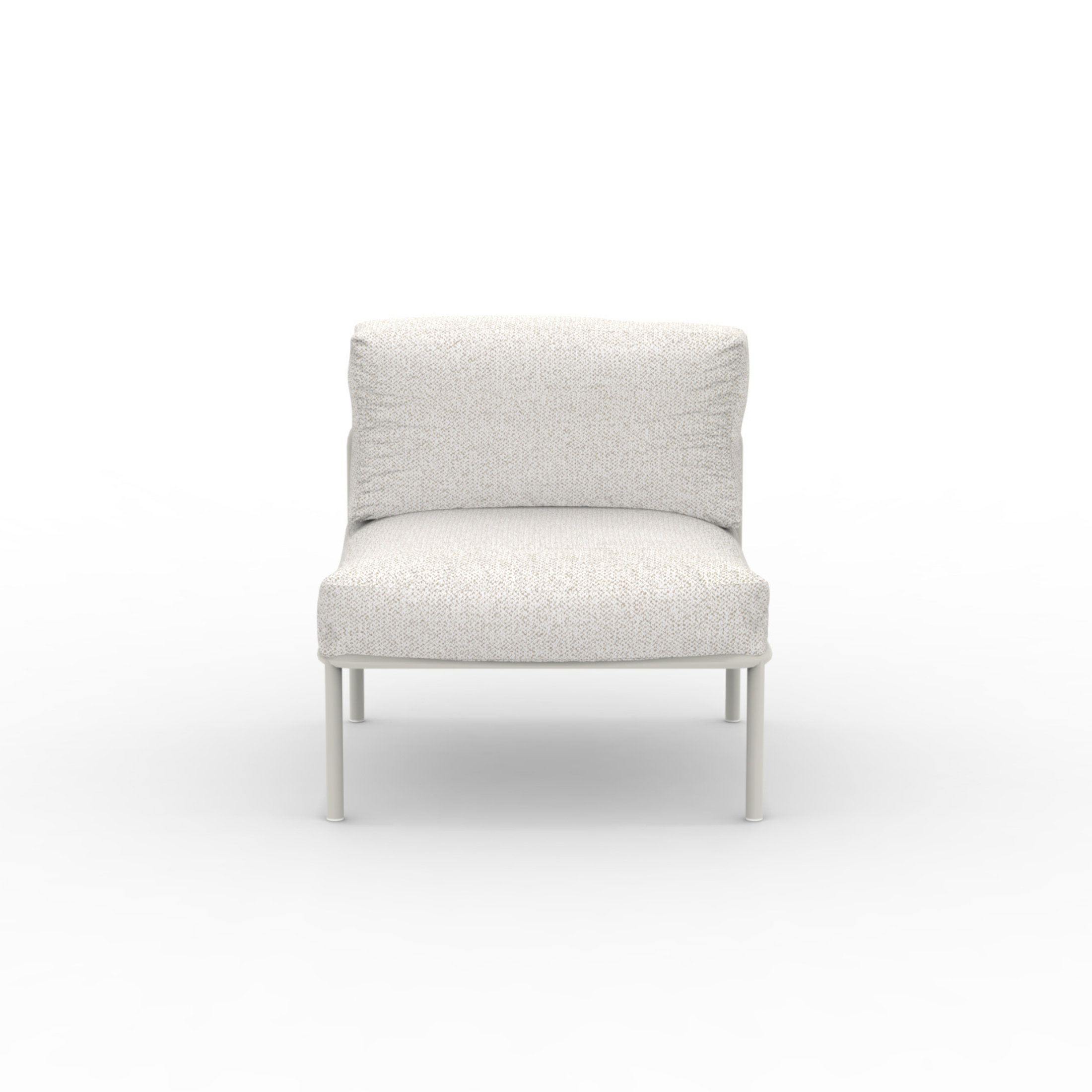 Modulo singolo divano in metallo "Hamptons" con cuscini cm 80x80 84h