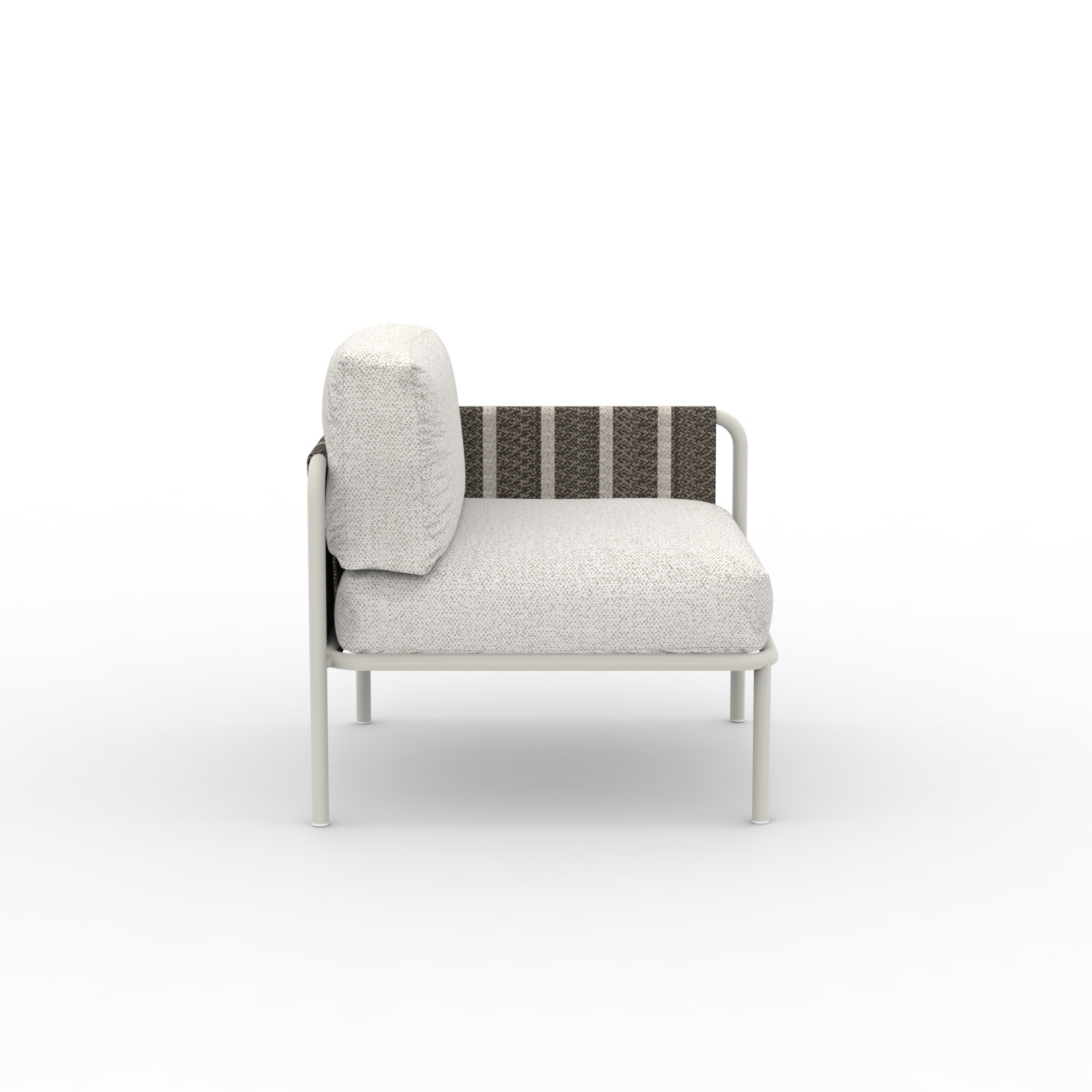 Modulo angolare divano in metallo "Hamptons" con cuscini cm 80x80 84h