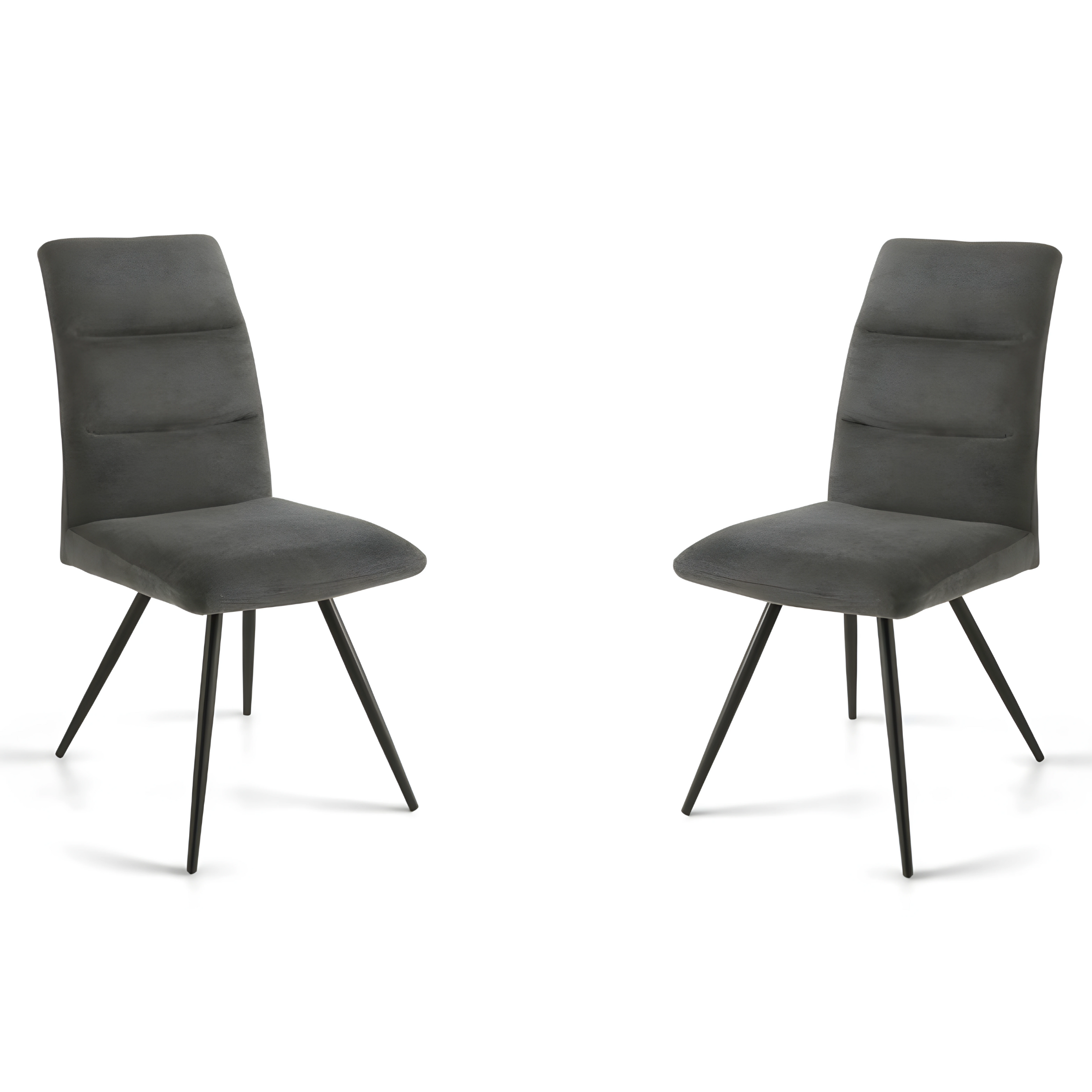 Set di sedie moderne "Madin" con struttura in metallo e seduta in tessuto cm 43x63 93h