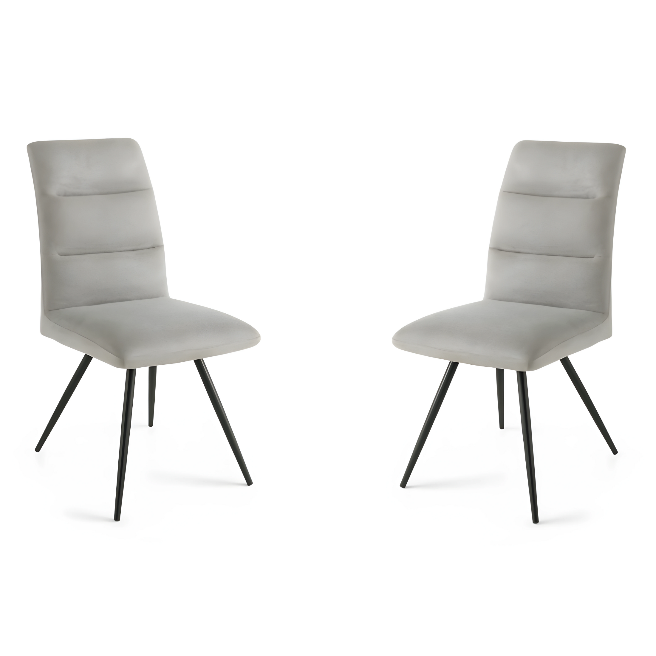 Set di sedie moderne "Madin" con struttura in metallo e seduta in tessuto cm 43x63 93h