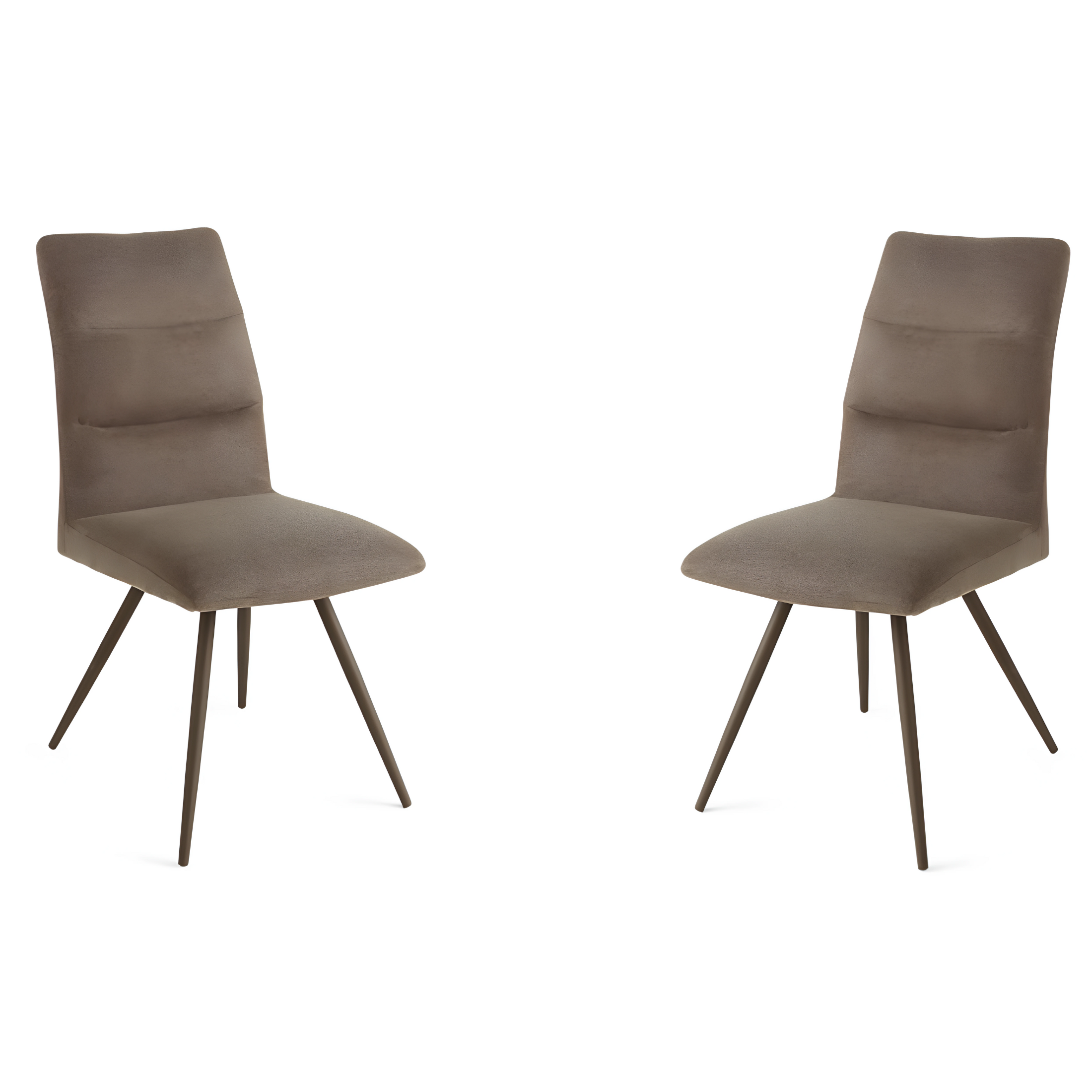 Set di sedie moderne "Madin" con struttura in metallo e seduta in tessuto cm 43x63 93h
