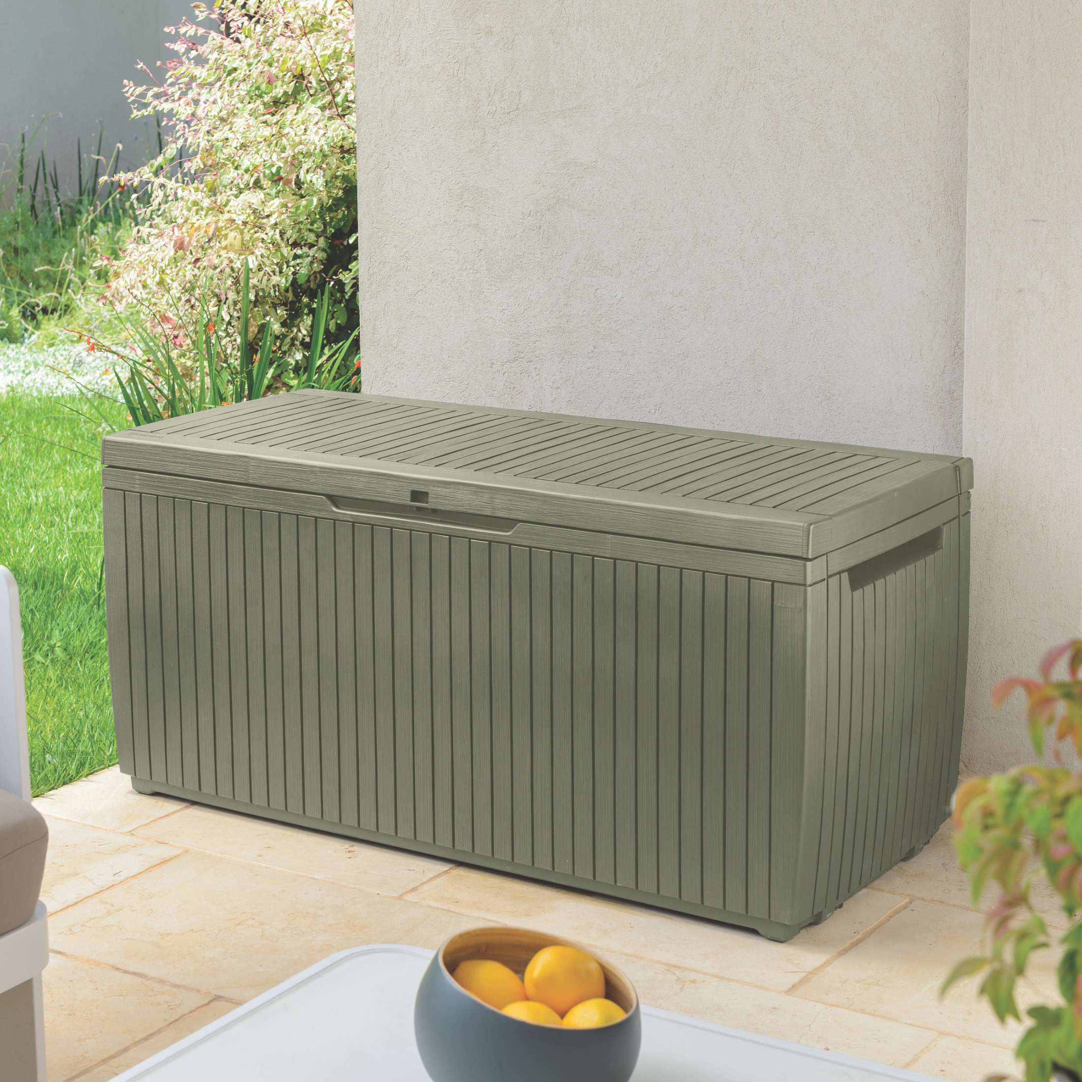 Cassapanca con ruote in resina multiuso "Coral" cm 123x53,5 57h