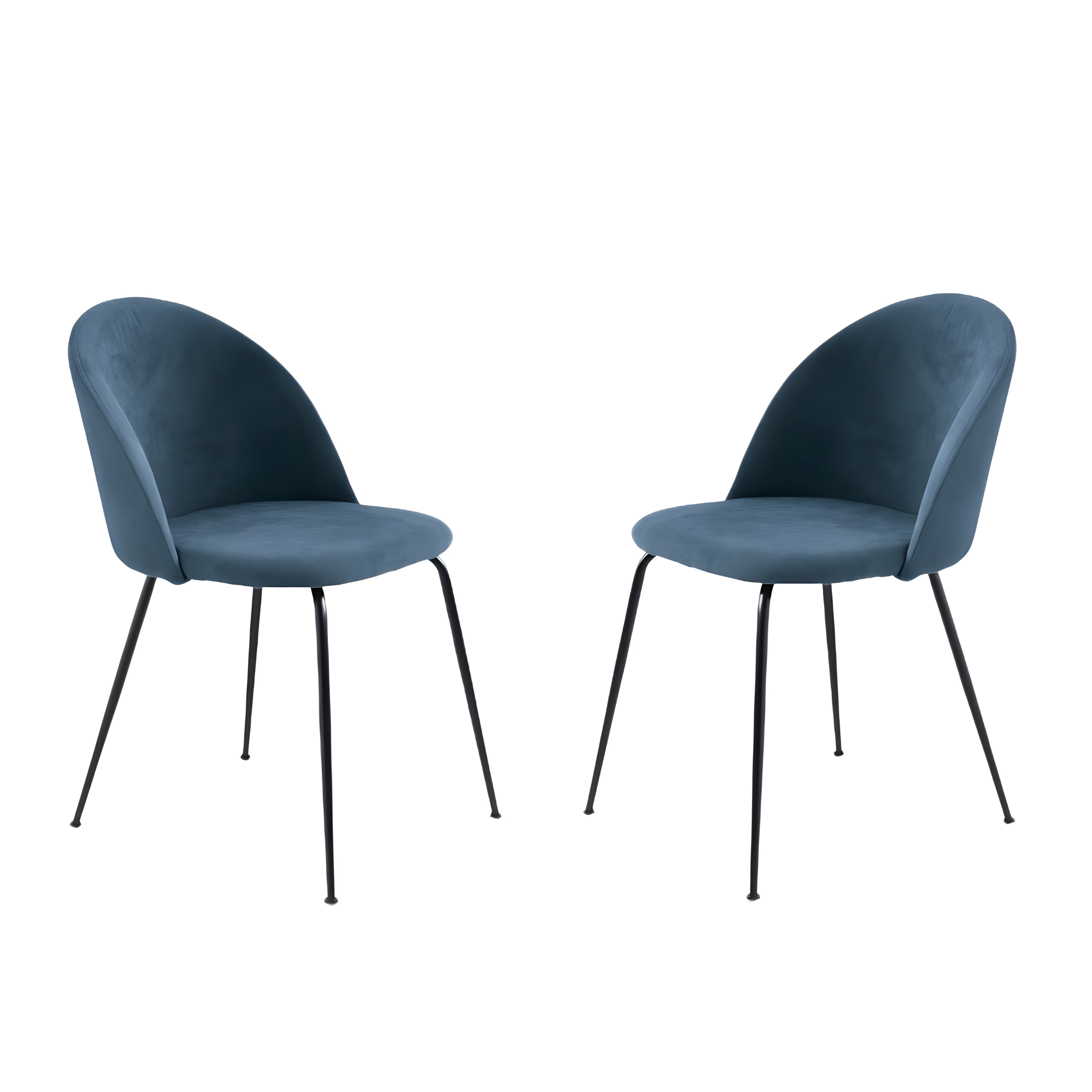 Set sedie da pranzo in tessuto moderne "Prince" con imbottitura cm 50x52 81h