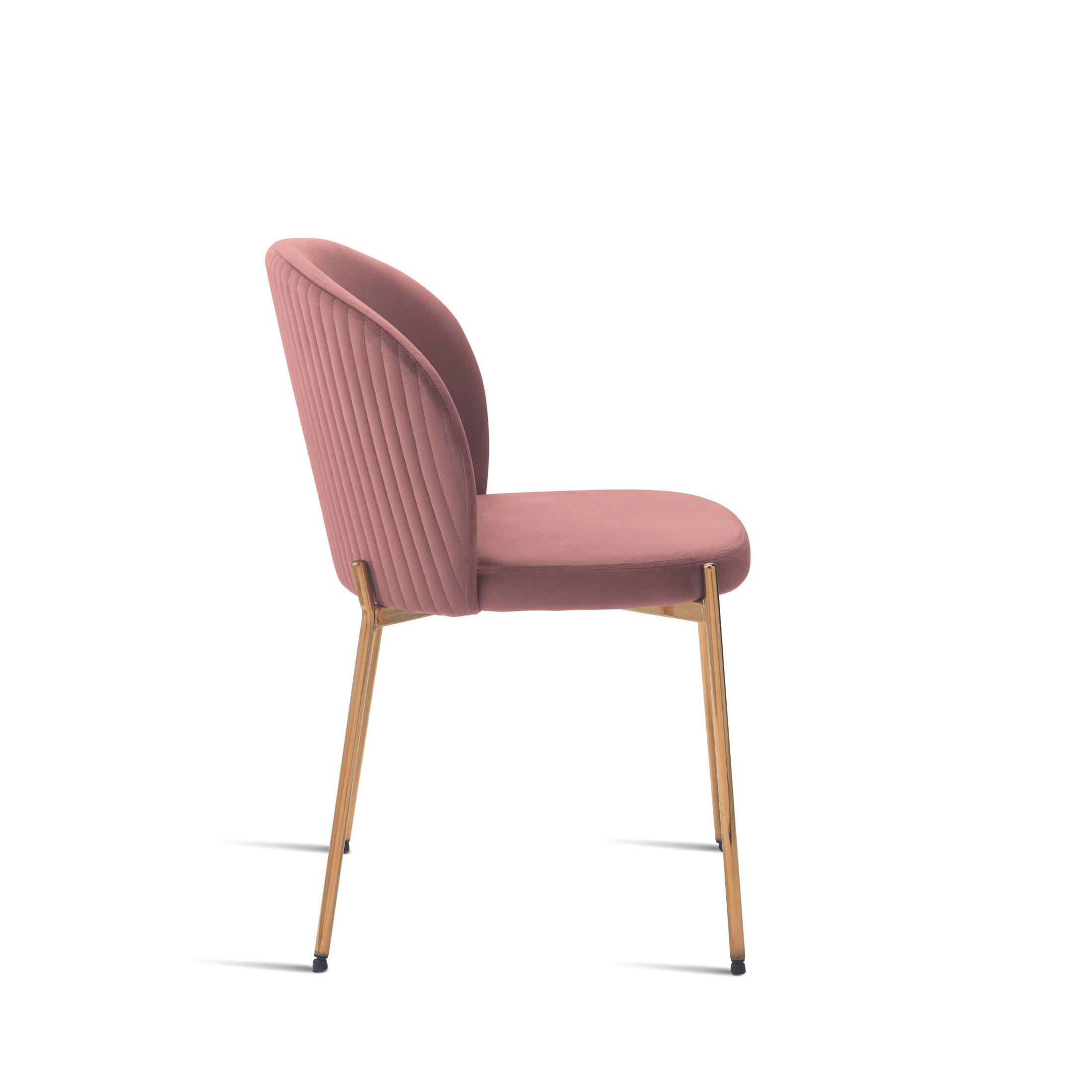 Set di sedie moderne in velluto "Jenny" con struttura in metallo dorato cm 55x45 80h