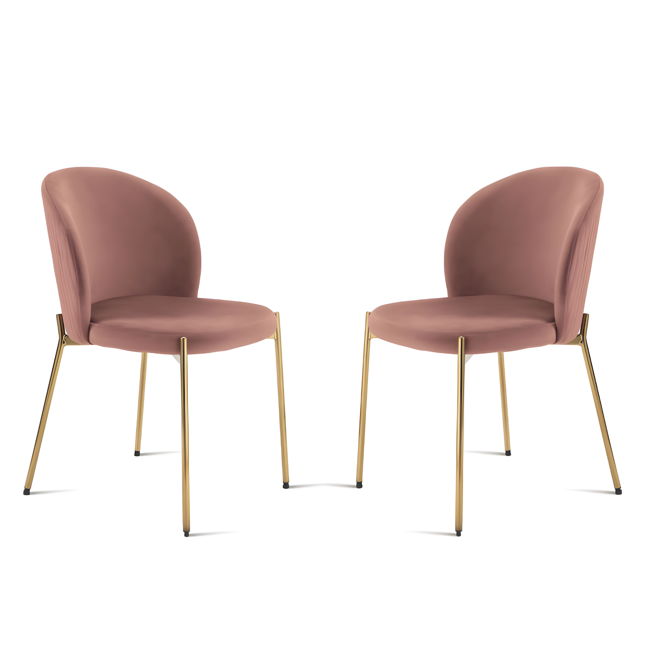 Set di sedie moderne in velluto "Jenny" con struttura in metallo dorato cm 55x45 80h