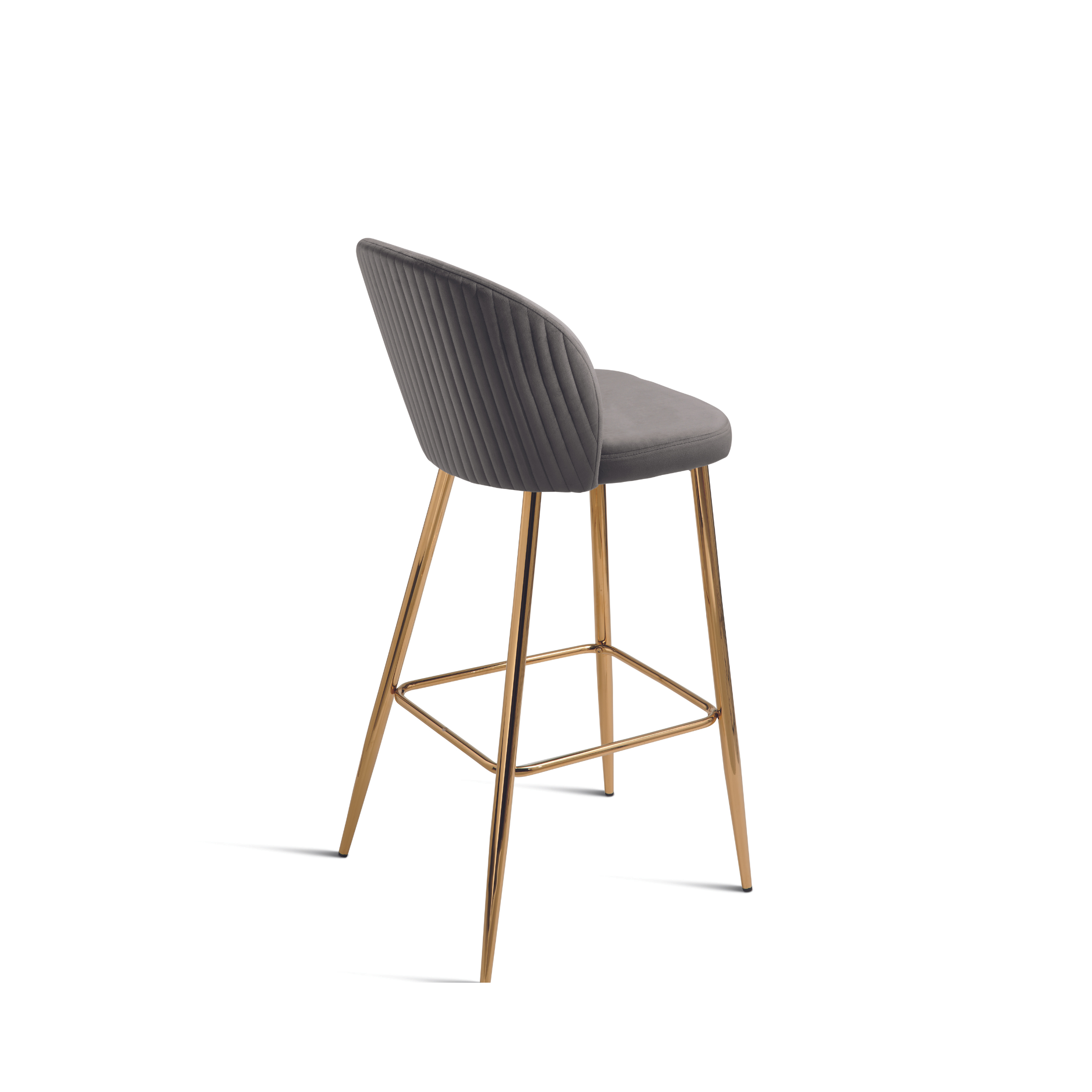 Ensemble tabouret "Megan" en velours avec structure en métal doré 48x53 cm 93h