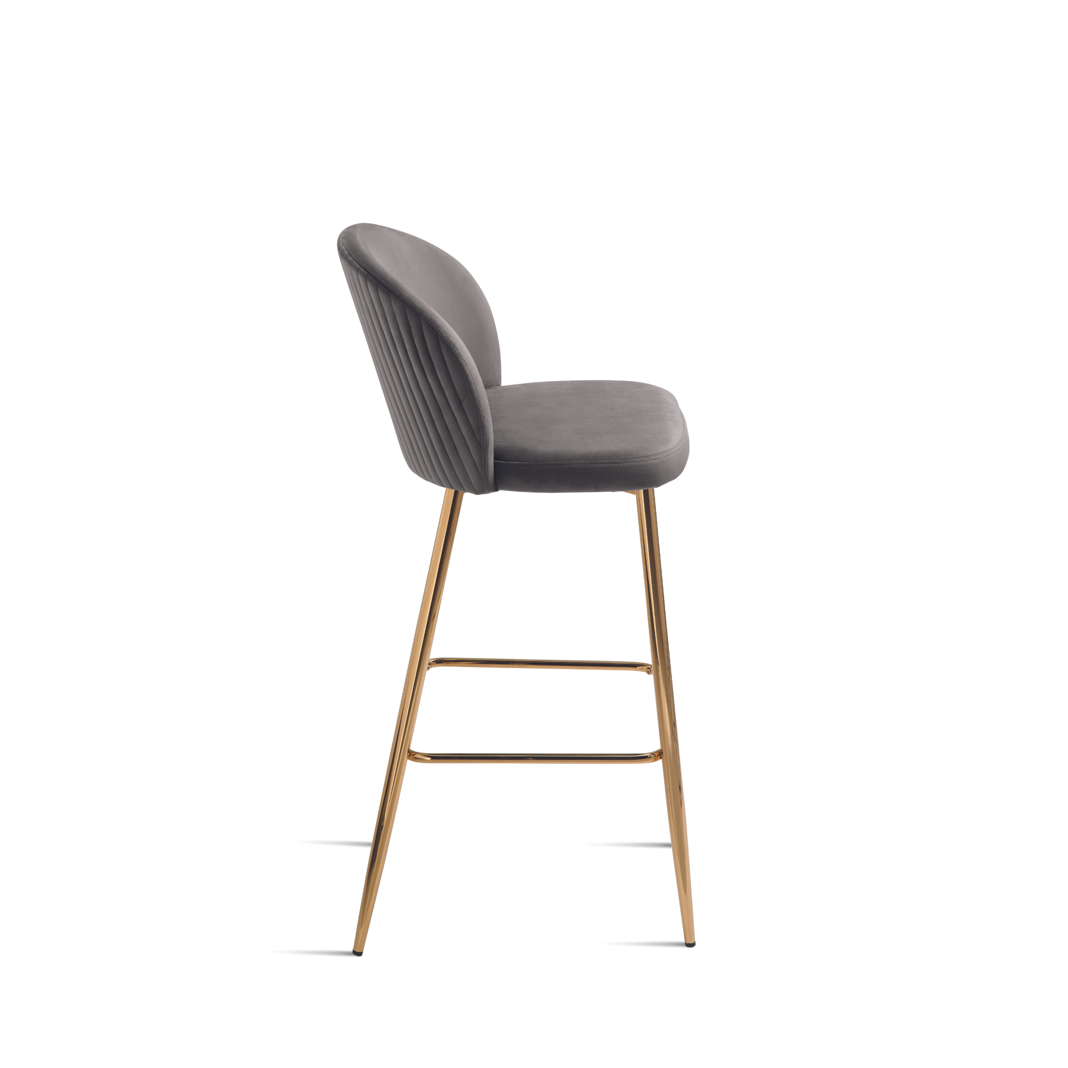 Ensemble tabouret "Megan" en velours avec structure en métal doré 48x53 cm 93h