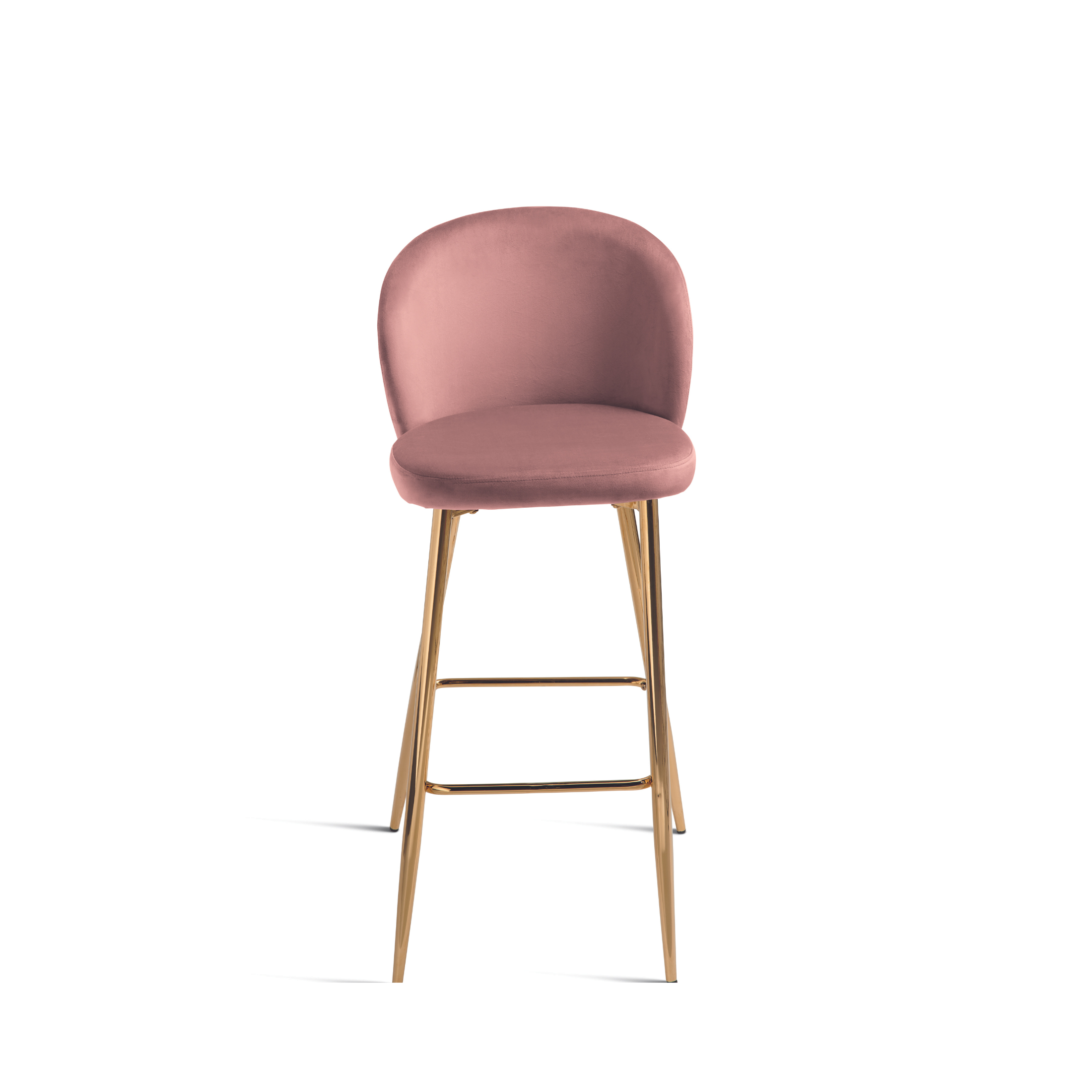 Ensemble tabouret "Megan" en velours avec structure en métal doré 48x53 cm 93h