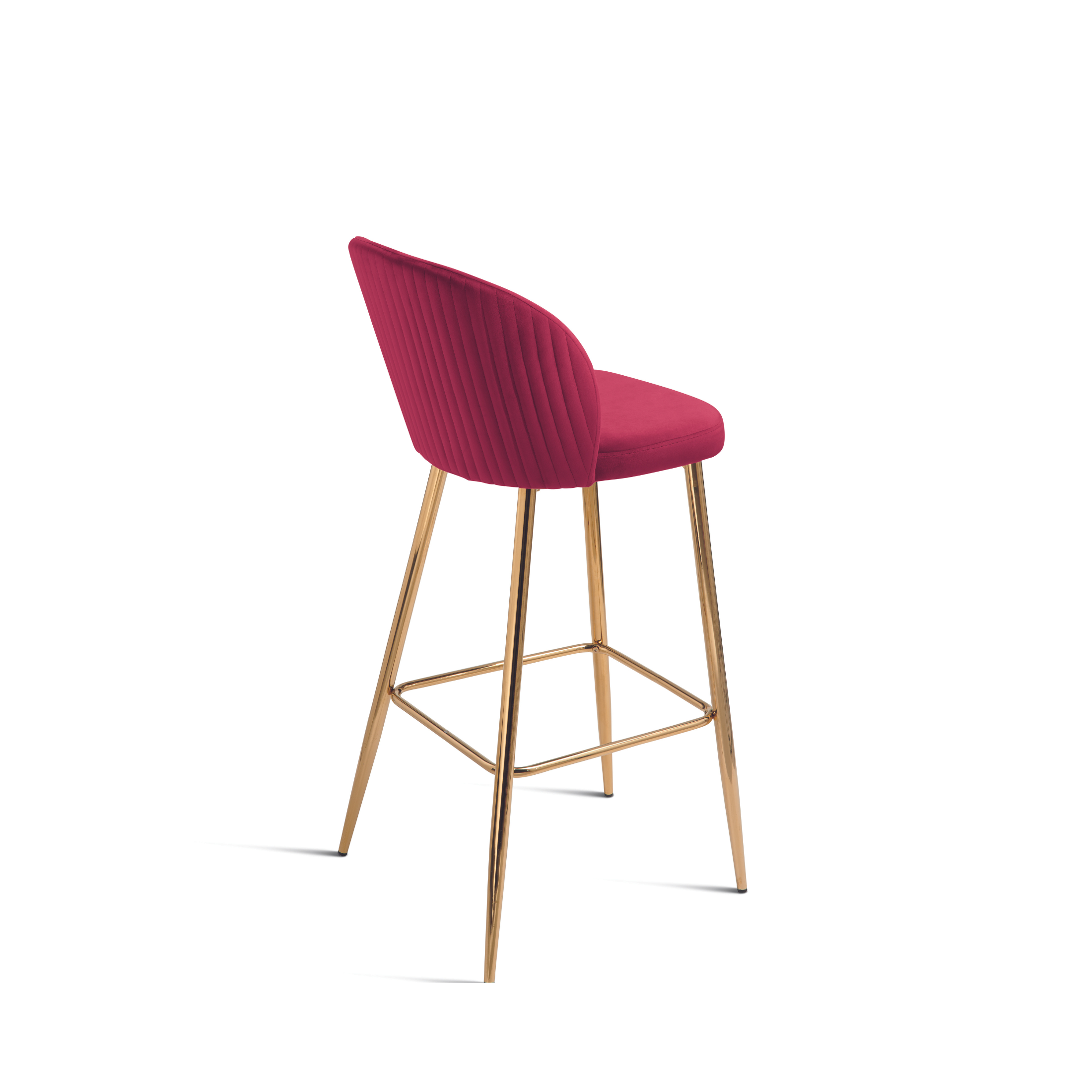 Ensemble tabouret "Megan" en velours avec structure en métal doré 48x53 cm 93h