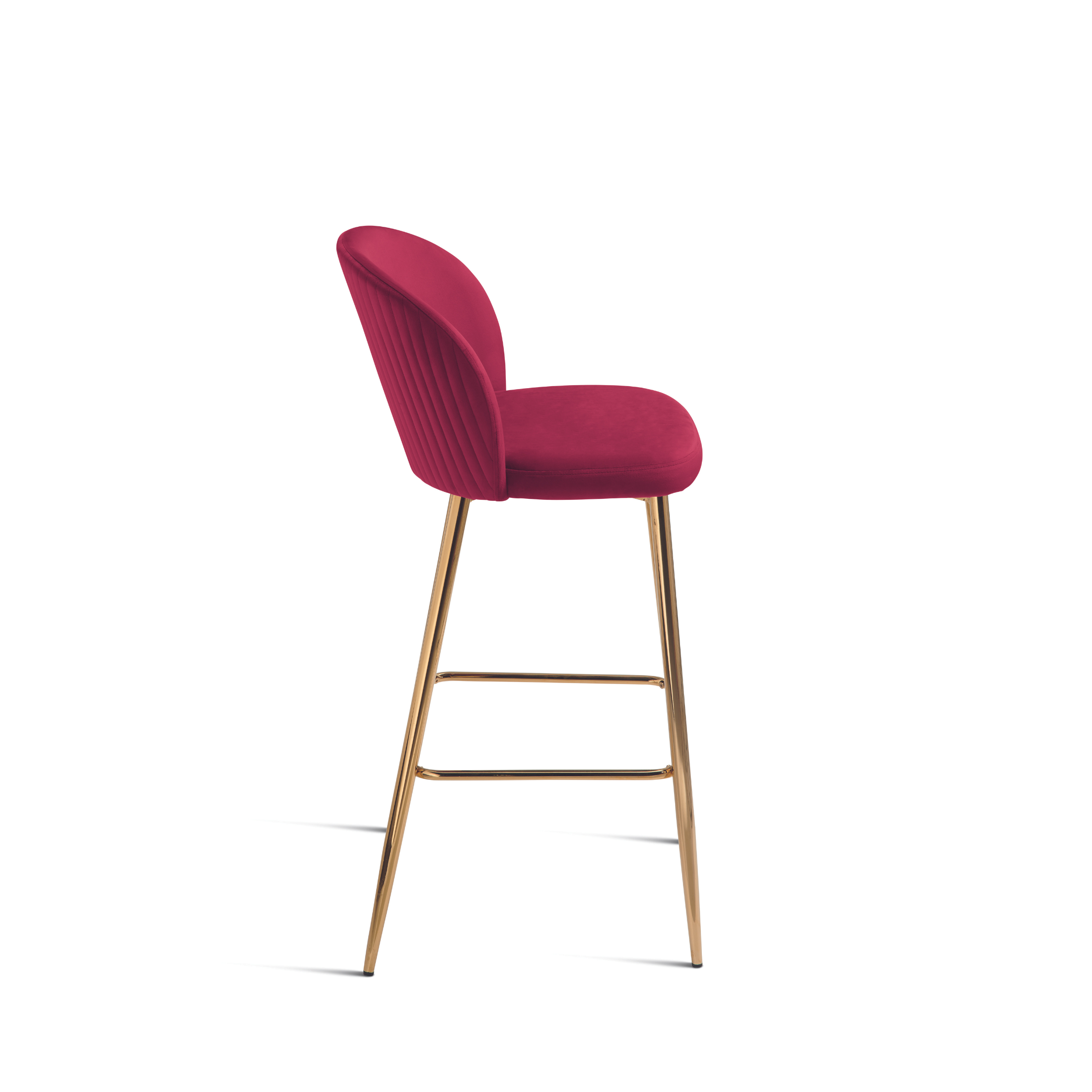 Ensemble tabouret "Megan" en velours avec structure en métal doré 48x53 cm 93h