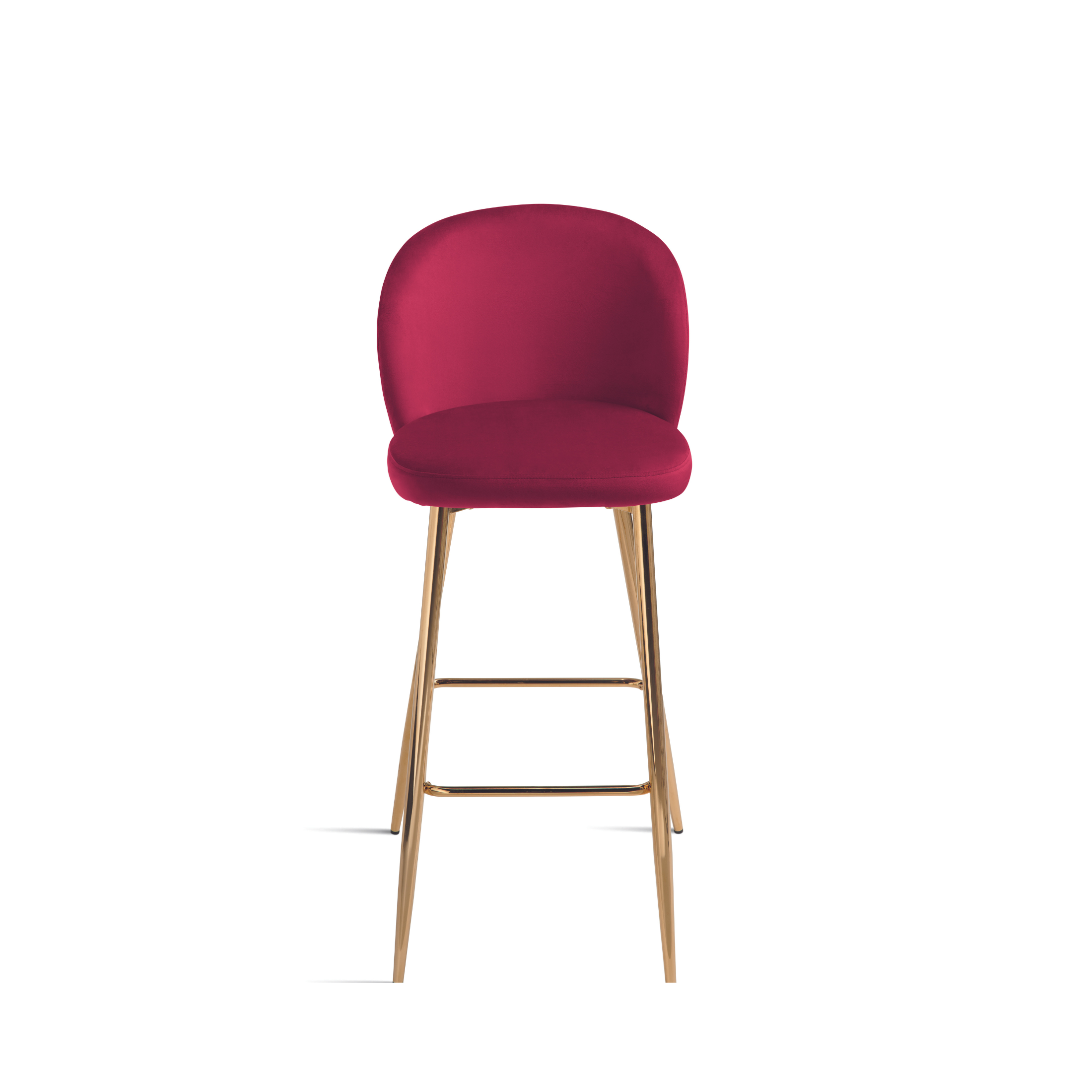 Ensemble tabouret "Megan" en velours avec structure en métal doré 48x53 cm 93h