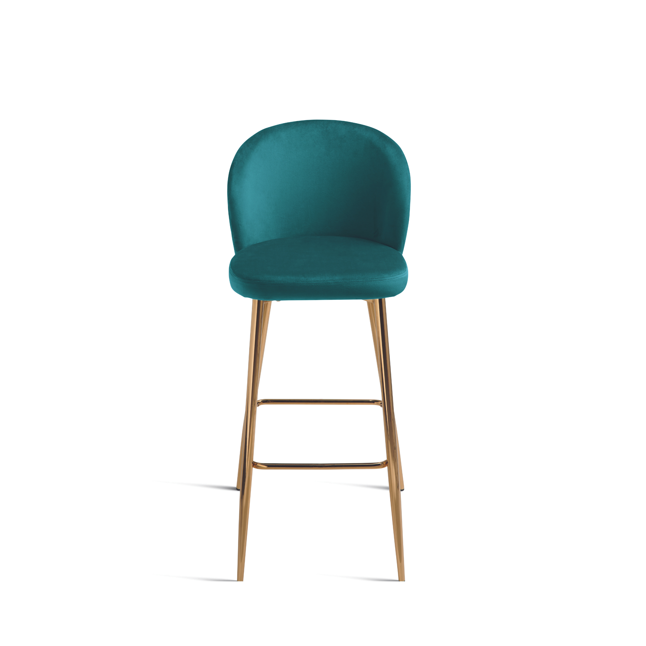 Ensemble tabouret "Megan" en velours avec structure en métal doré 48x53 cm 93h