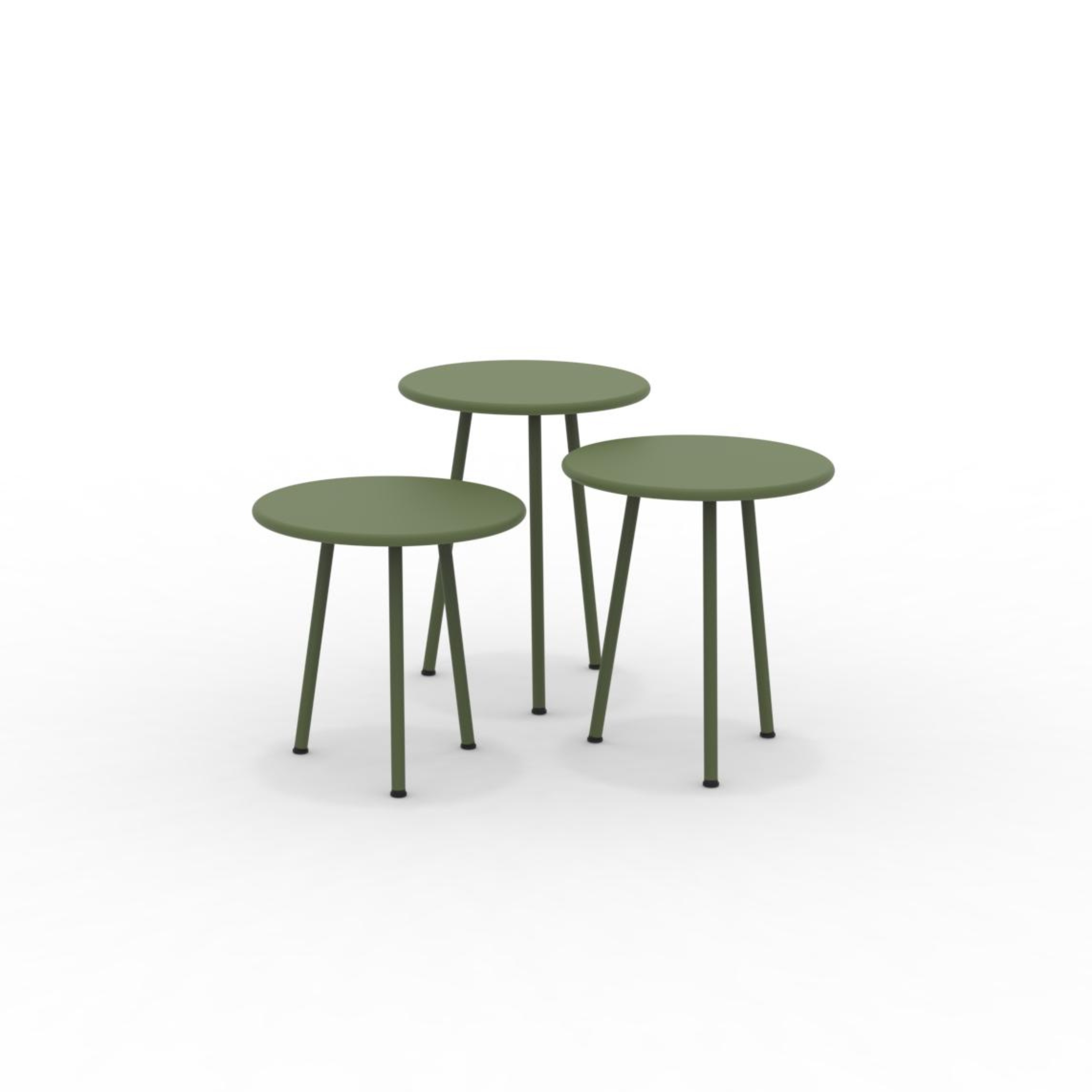 Kit de 3 tables basses en métal Table basse de jardin "Daisy" 40x40 cm