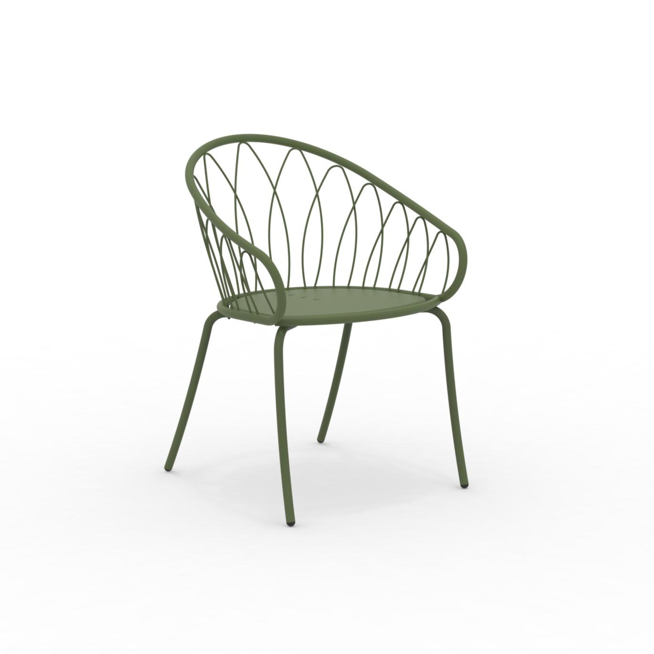 Set di sedie da giardino in metallo verniciato "Flora" impilabili cm 59x56 81h