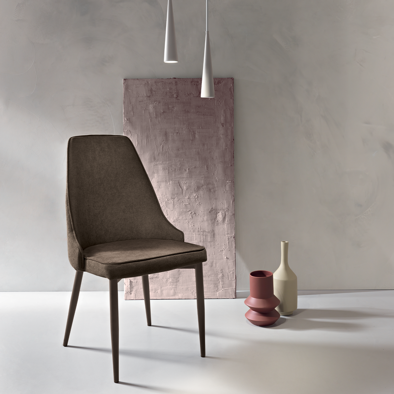 Silla de comedor "Nelli" de tela 50x60 cm 88h