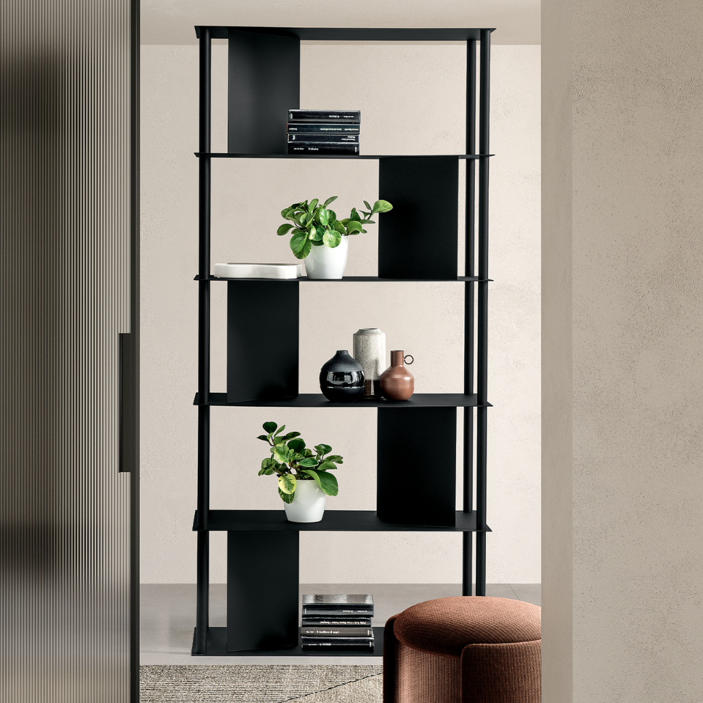 Libreria verticale “Molin” in metallo verniciato cm 90x40 190h